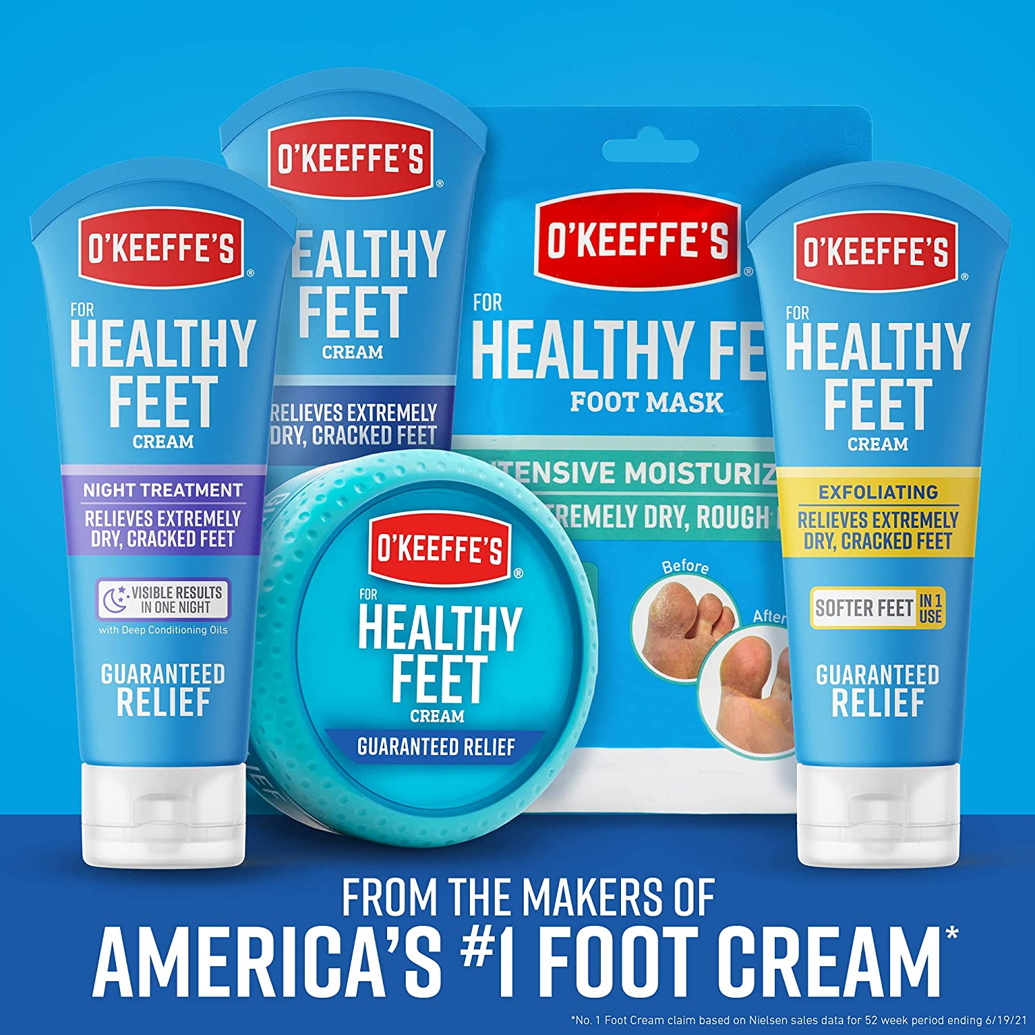 O'Keeffe'S K0320001-5 Healthy Feet Foot Cream in Jar (5 Pack), 3.2 Oz