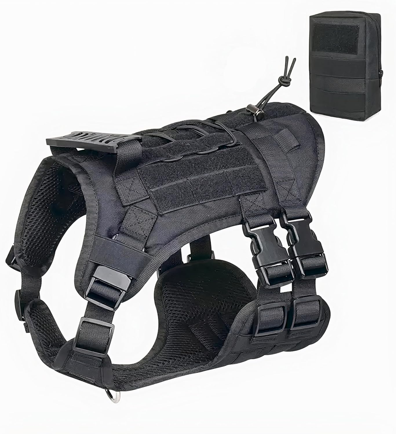 Pet Swift Tactical Dog Harness (Black, Large) - No Pull Dog Harness for Safety and Control - Adjustable for Comfortable Fit - Durable Material - Ideal for Training, Walking, Hiking