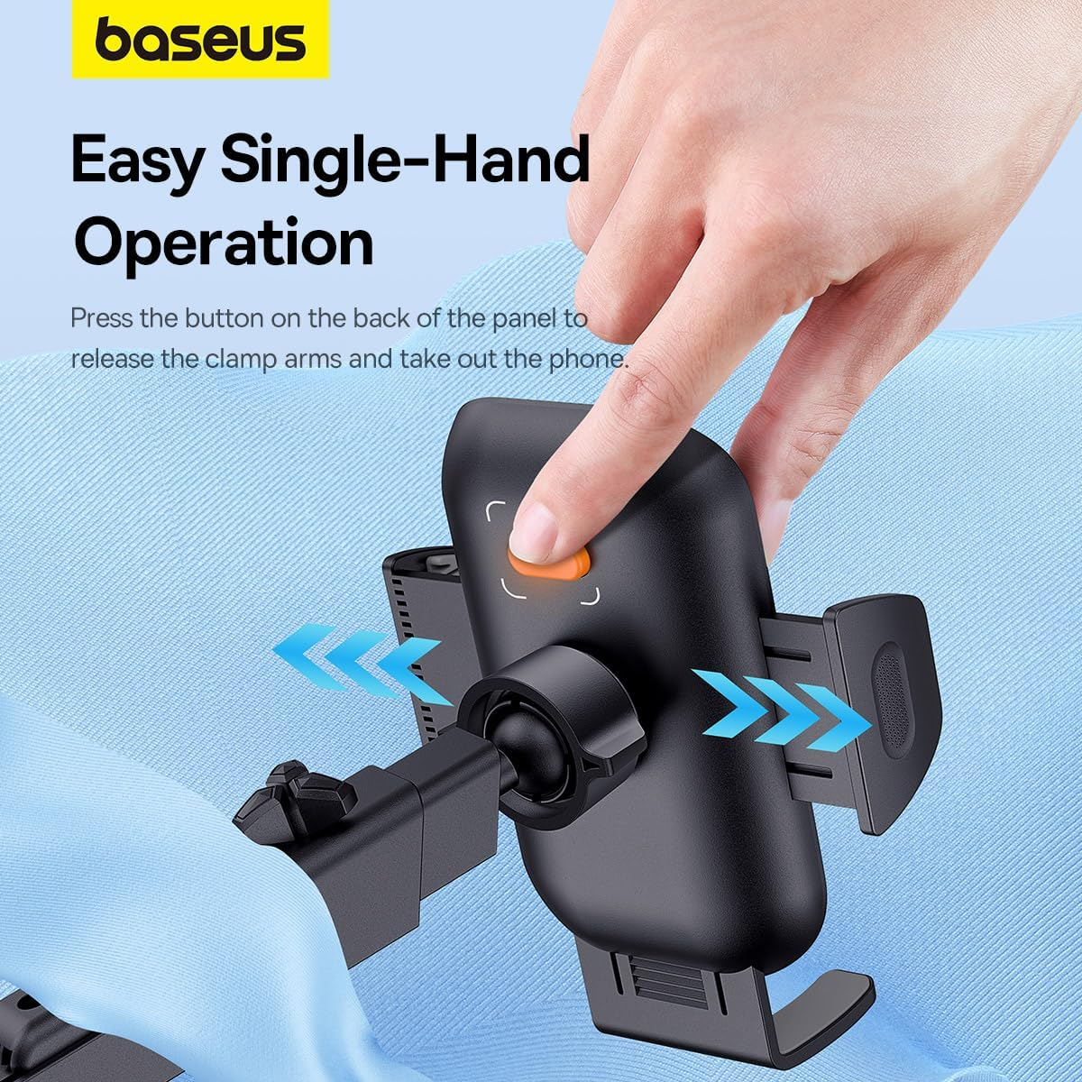 Baseus Car Mount Baseus Ultracontrol Go Series Clamp-Type Car Mobile Phone Holder (Suction Cup Version)Rotatable and Adjustable Fits All 5.4 - 7.2 Inch Cell Phonecluster Black image number 4