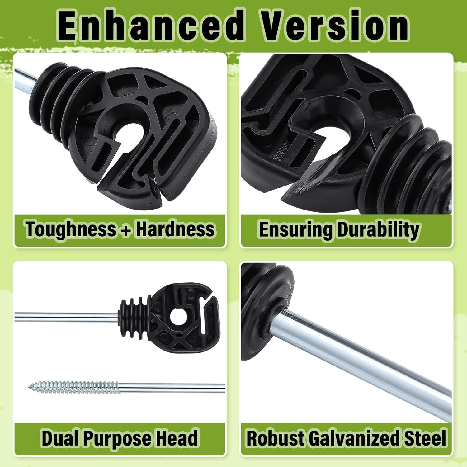 Tandefio 25 Pcs Electric Fence Wire Insulator Stand off Screw in Insulator Black Fence Post Insulator Long Arm Wood Post Insulator for Tape Rope Electric Wire Animal Agricultural Garden image number 4