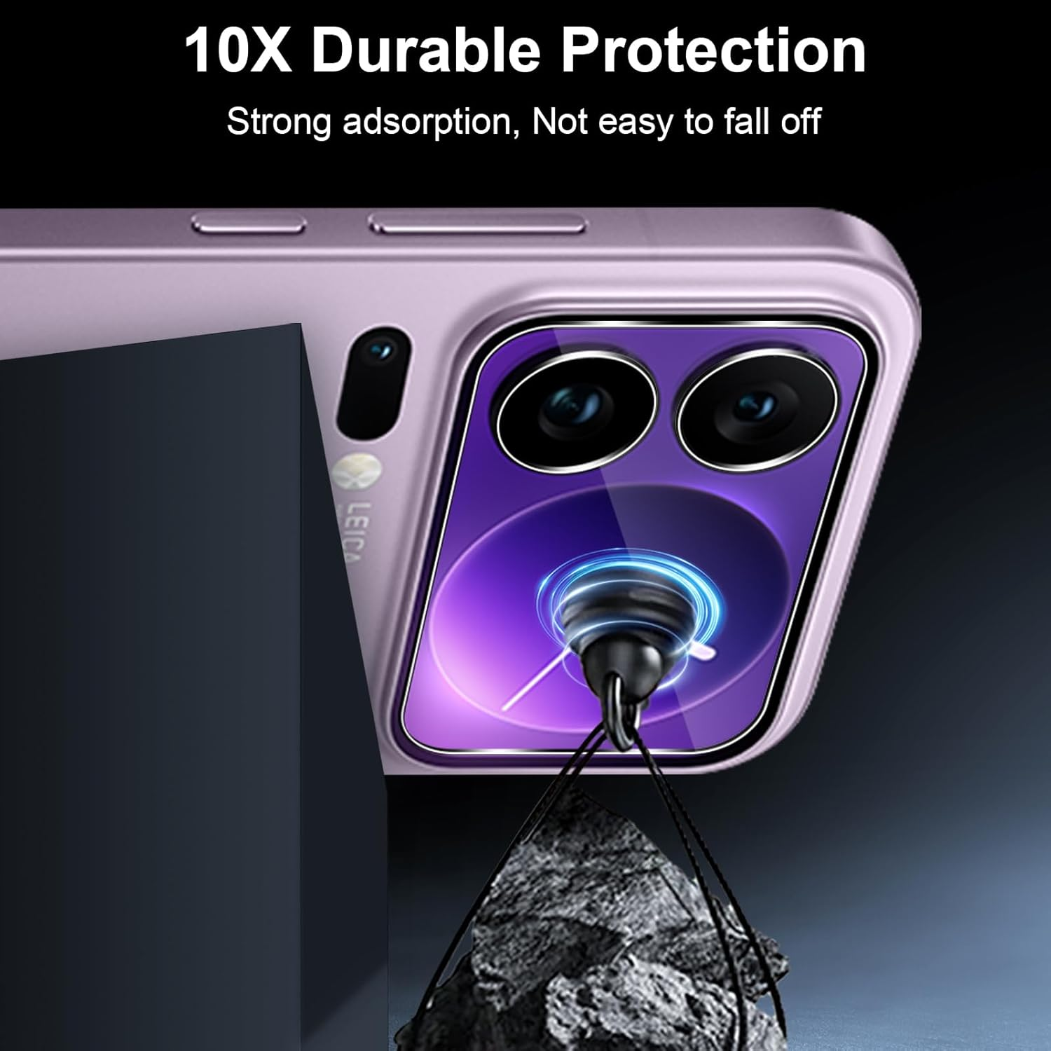 Xunzii Pack of 2 Camera Protection for Xiaomi Mi 17 Pro Max for Tempered Glass, 9H Hardness Anti-Scratch Lens Protective Film, HD Clear Lens Glass Film, Anti-Scratch Rear Camera Protection image number 3