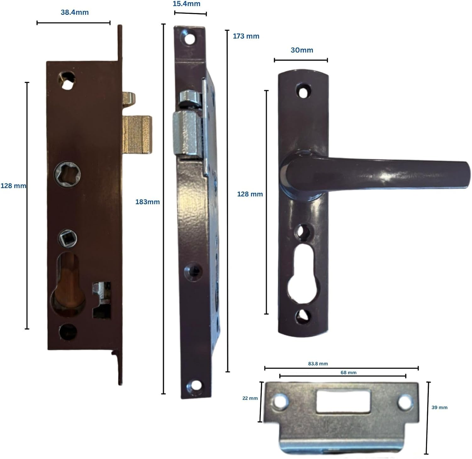 Security Screen Door Hinged | Black | Snib | Cylinder + 3 Keys image number 3