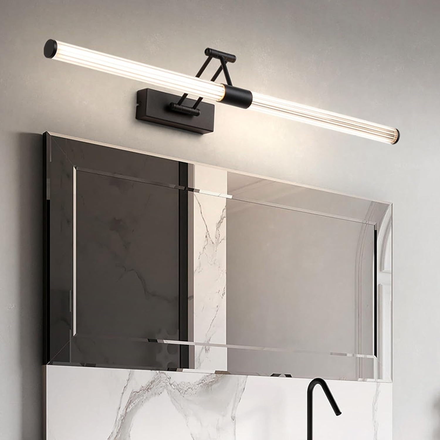 LED Bathroom Wall Light Mirror Lights Waterproof 350&deg; Rotate 180&deg; Adjustable Aluminum Wall Lamp above Mirror Wall Sconce Foldable for Hotel Restaurant Bedroom Natural Light (White,78Cm) XXZ image number 5