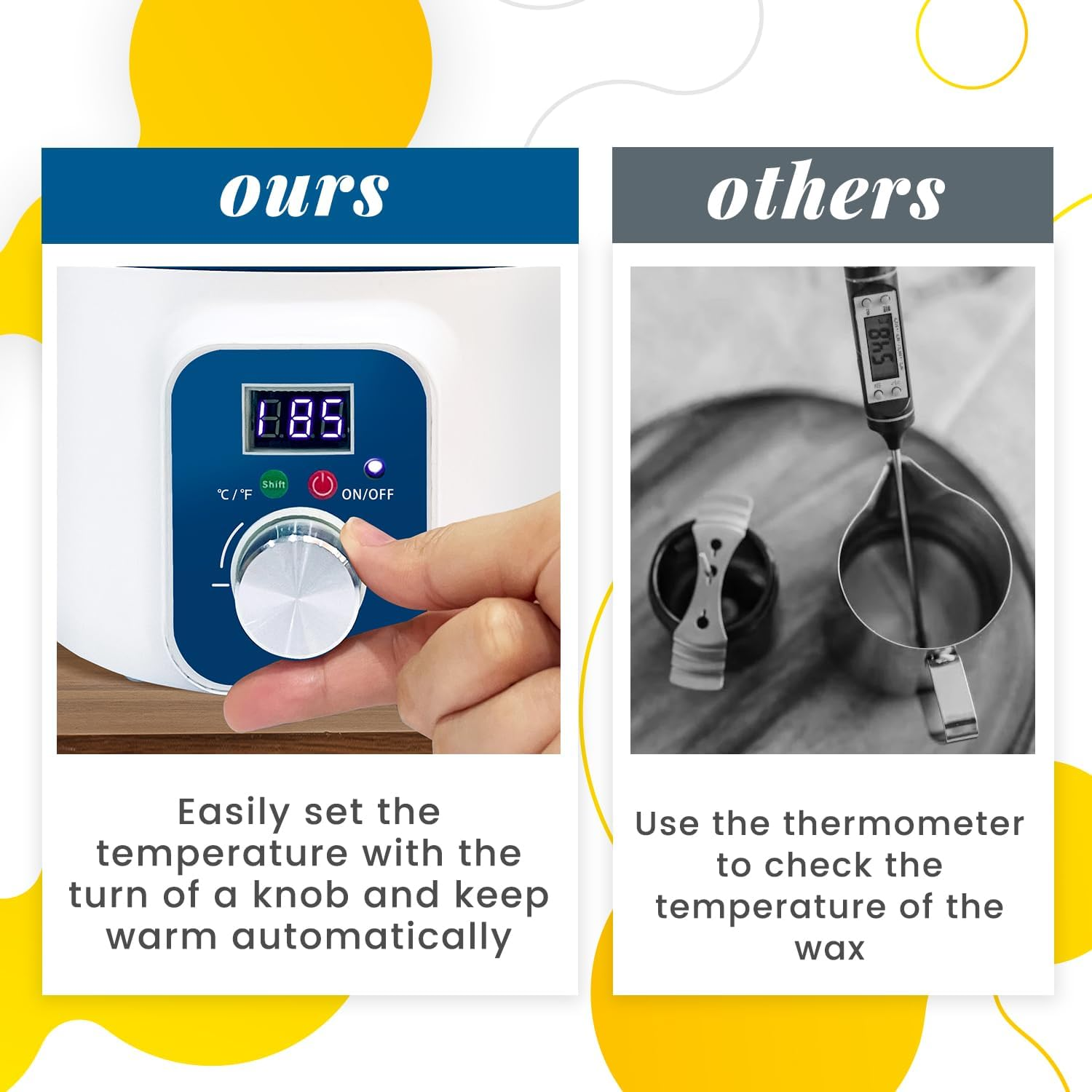 Wax Melting Pot Temperature Control for Candle Making, Electric Wax Melter with Thermostarter, Non-Stick Candle Making Pouring Pot with Spout and Automatic Constant Temp Display image number 5