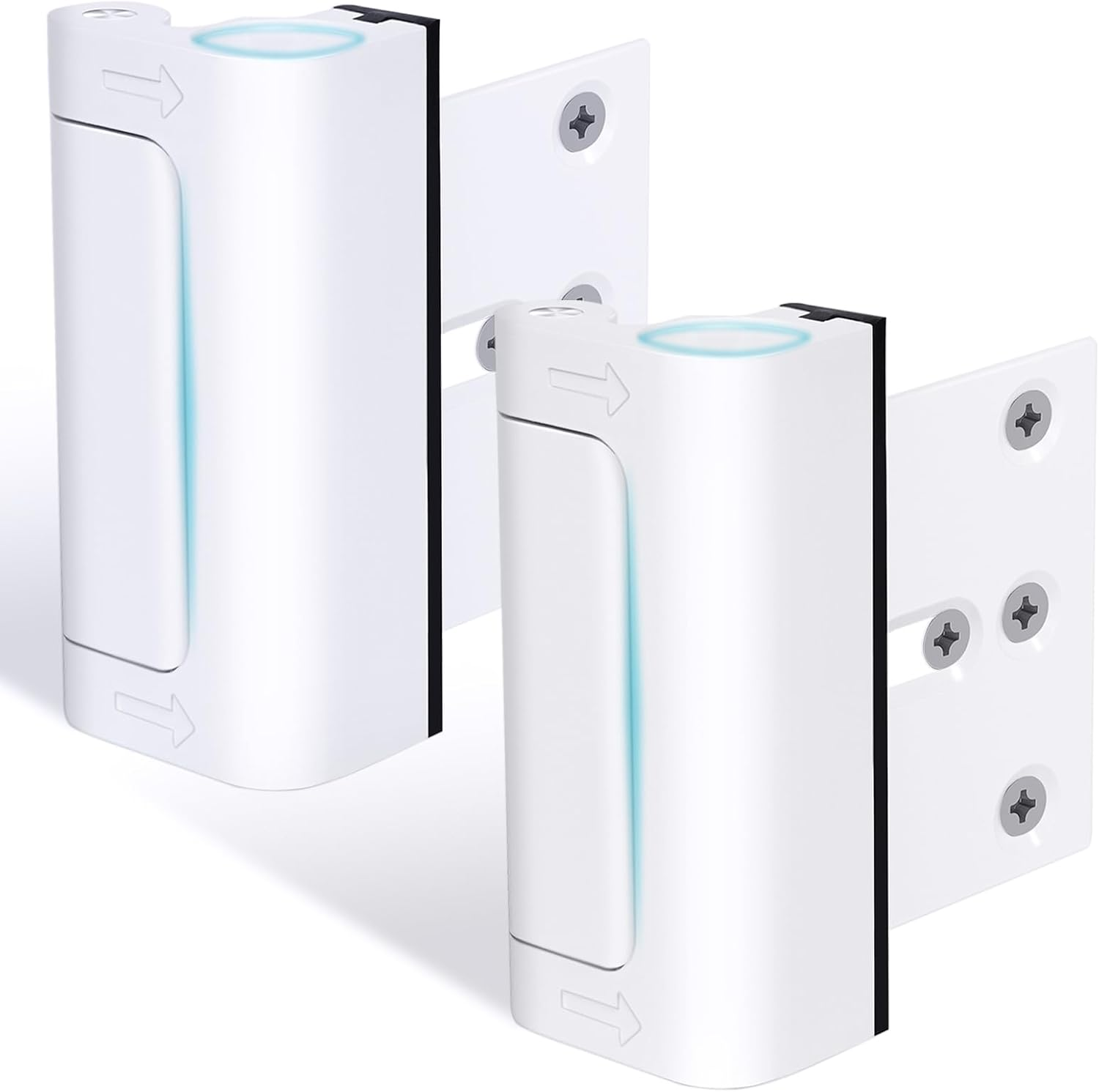 2 Pack Door Reinforcement Lock Withstands 800Lbs of Force - Black Extra Proof Door Lock for Kids Safety with 8 Screws Prevents Unauthorized Entry,Add a Door Security Locks for Home Safety & Privacy