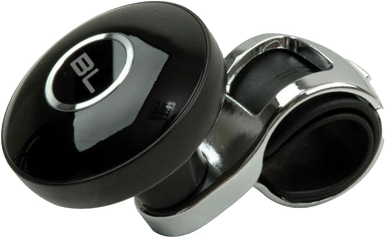AIMALL Steering Wheel Booster Knob 3.5X3.1In Aluminium Alloy Power Handle Spinner Ball with ABS Plated Surface and Rubber Lining for Easy Turning Control in Car image number 4