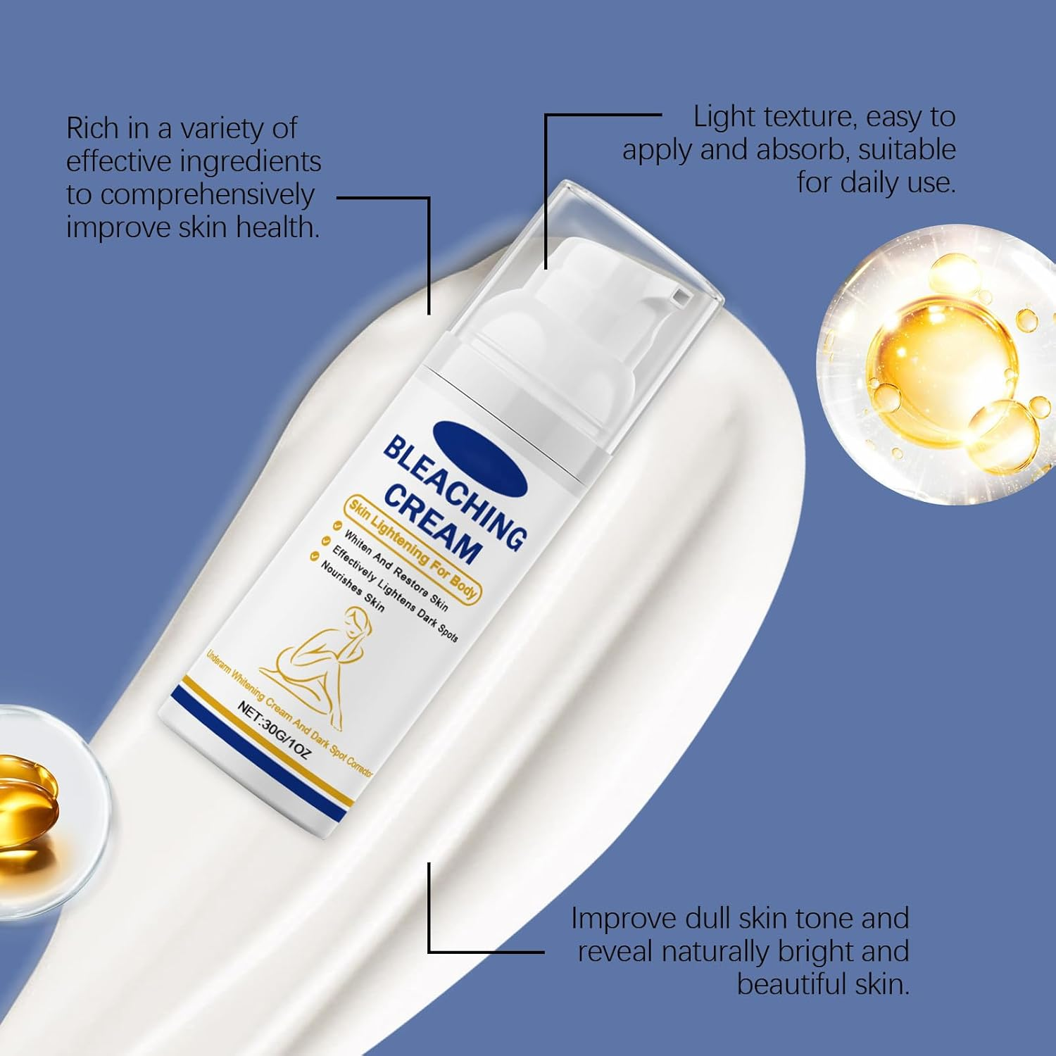 Underarm Whitening Cream, Dark Spot Remover for Face & Body, Skin Lightening Cream for Sensitive Areas, Armpits, Knees, Elbows, Areas, Even Skin Tone image number 5