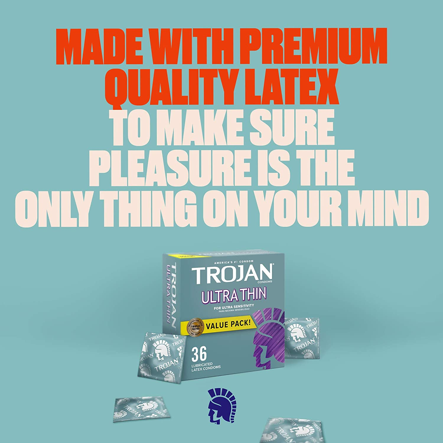 Trojan Ultra Thin Latex Condoms, 36 Count