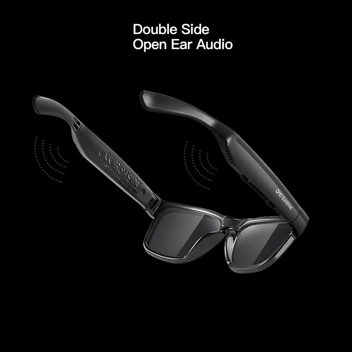 Oho Smart Glasses,Polarized Sunglasses with Bluetooth Speaker,Athletic/Outdoor UV Protection and Voice Control,Unisex(Grey Lens) image number 1