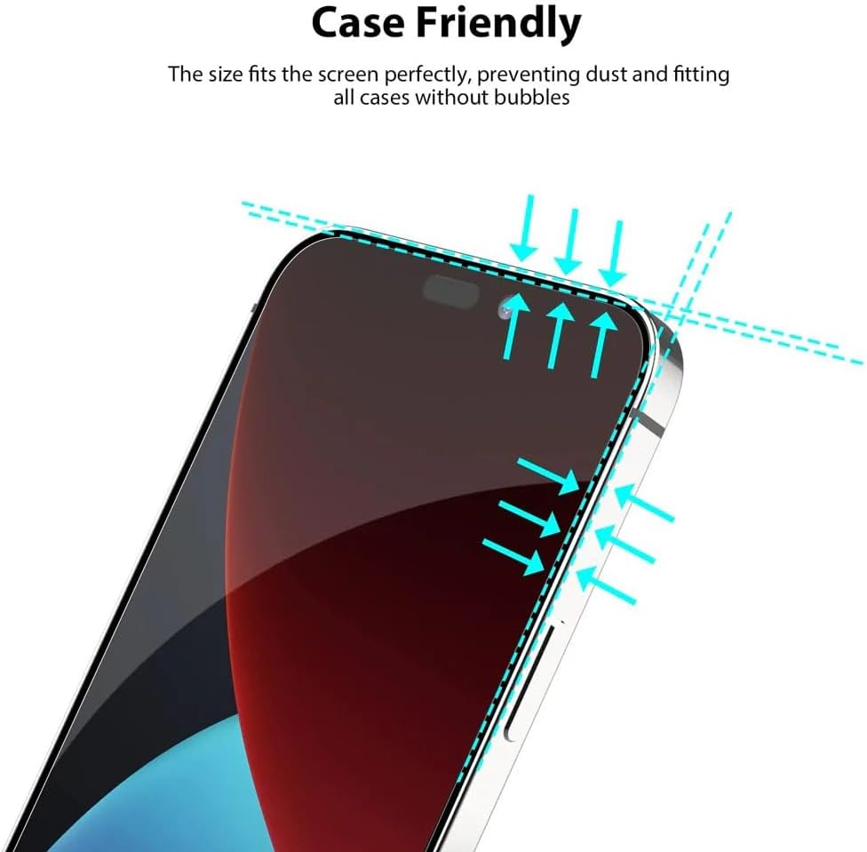 [2 Pack] Tempered Glass Screen Protector for Iphone 14 14Plus 14Pro 14Promax with Installation Alignment Frame (2Pack for Iphone 14) image number 6