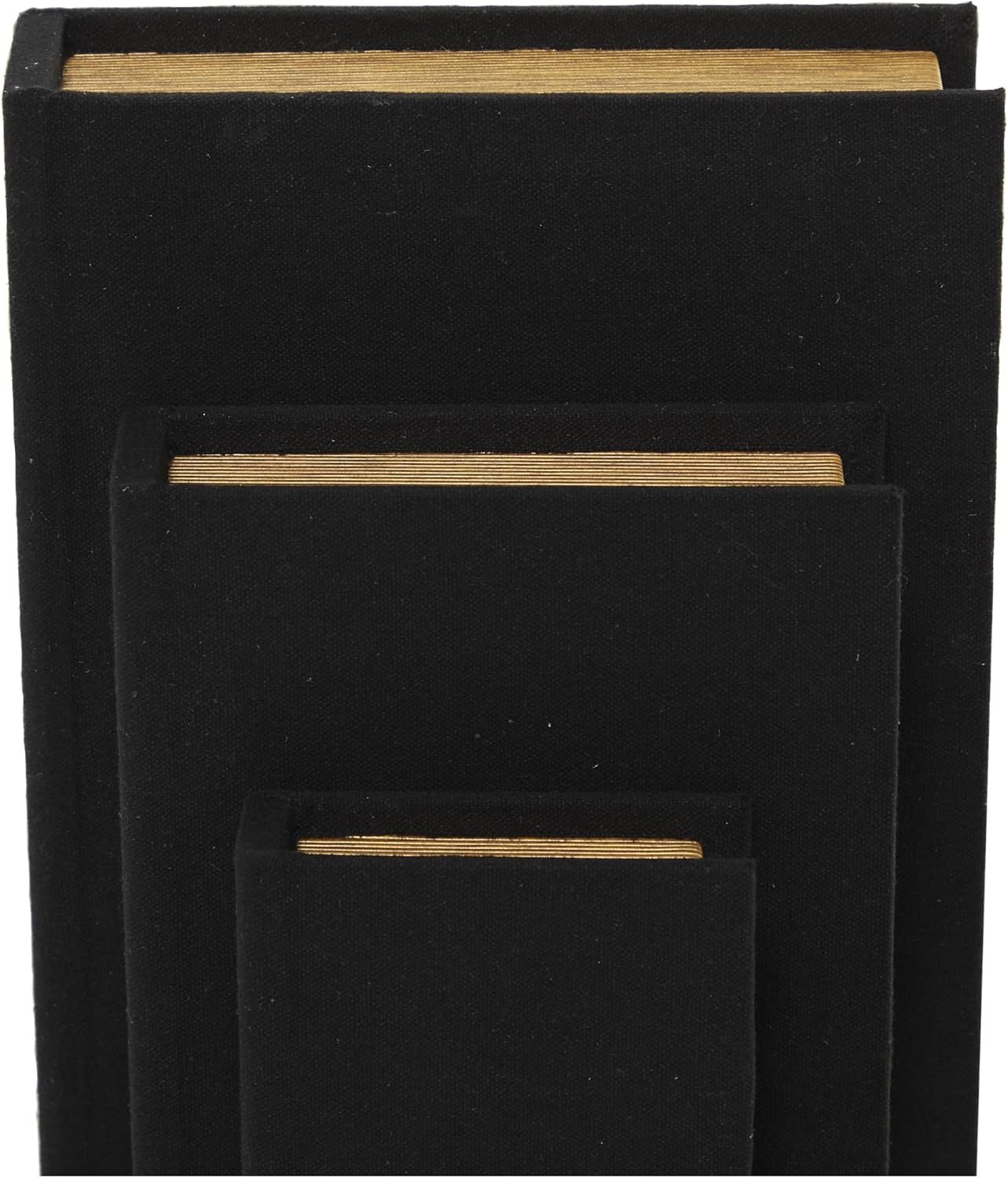 Deco 79 Linen Faux Book Box, Set of 3 12", 9", 6"H, Black image number 5