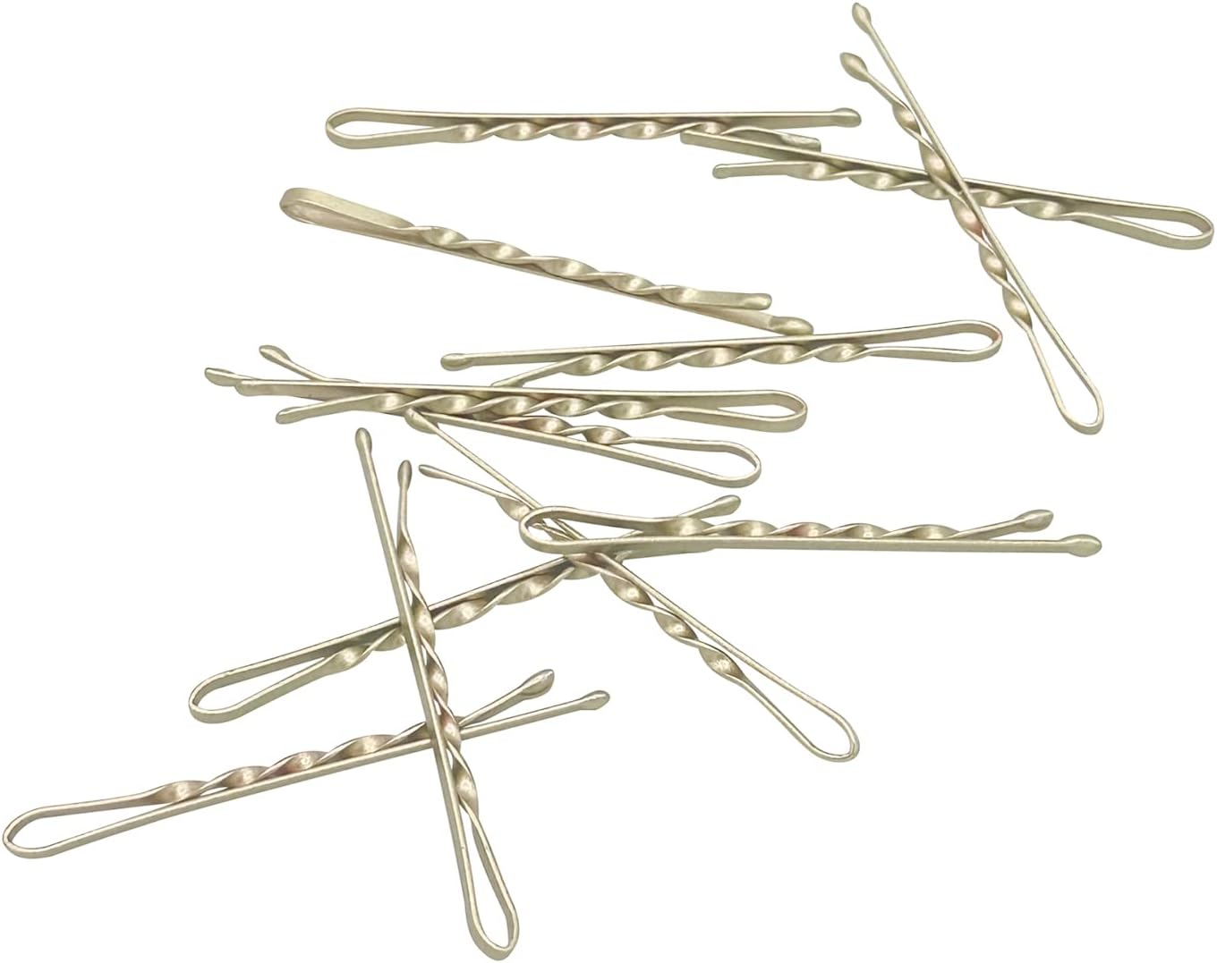 Haarallerliebst Twisted Hair Clips (Pack of 24) Gold Shimmer 5 Cm Ultra Hold Including Box for Storage image number 2