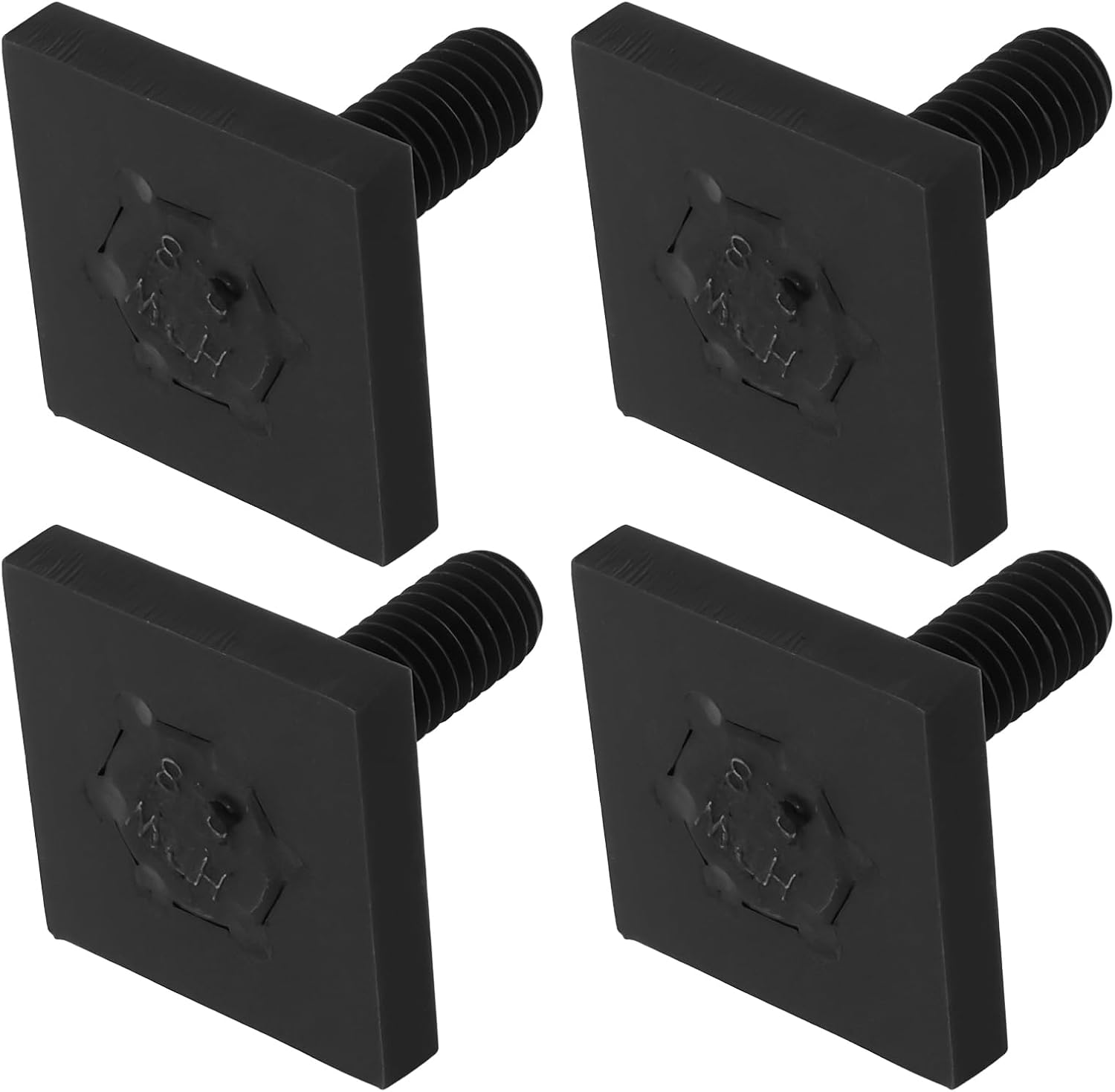 4Pcs Luggage Rack Rail T-Bolt for Roof Box Bicycle Rack 6X18Mm/20X20X4Mm Black