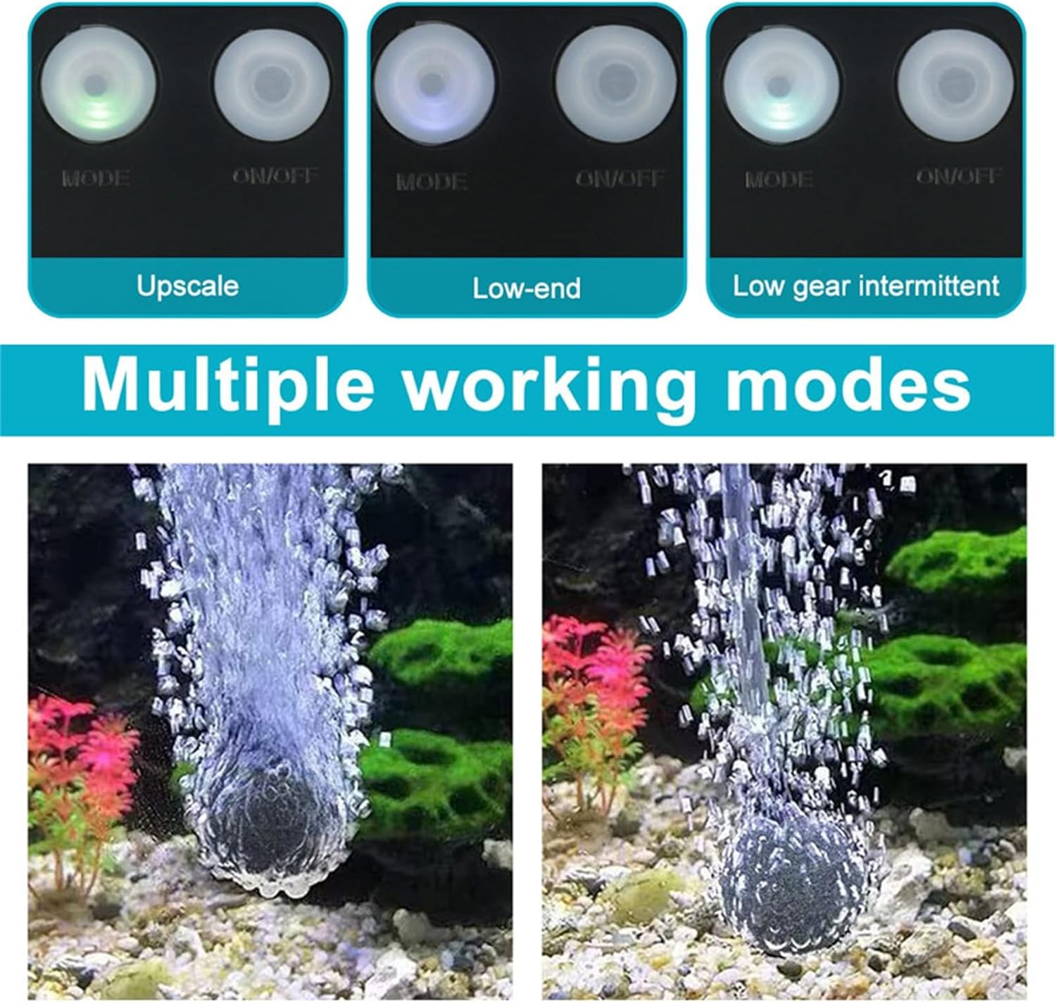 Solar Oxygen Pump, Solar Powered Air Pump Kit with 3 Modes 2200Mah Battery Backup, Aquarium Oxygen Air Pump Fishing Aerator for Garden Fish Tank Pool Fishing Pond image number 4