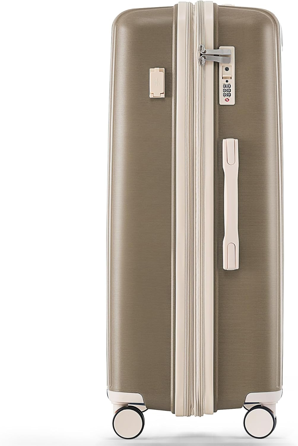 Eastvita 3 Pieces Luggage Set, Abs Hard Shell Expandable Spinner Luggage, 20/24/28 Expandable Suitcase with Usb Port, Carry on Luggage Airline Approved with Spinner Wheels for Travel, Brown2, Carry-On image number 4