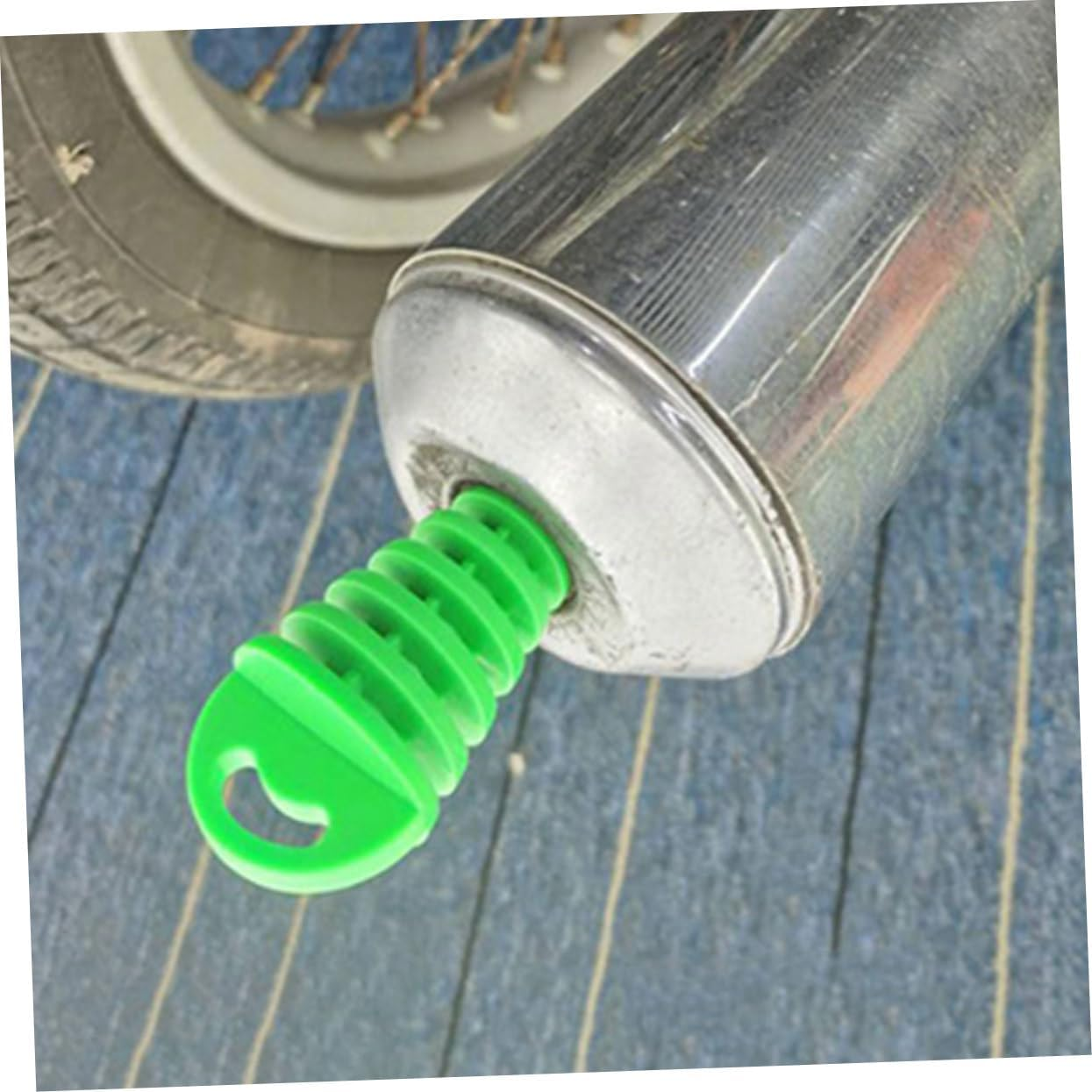 Happyyami 2Pcs Motorcycle Exhaust Air-Bleeder Plugs Performance-Enhancing Silencer Accessories in Green and Red Easy Installation for Upgraded Riding Comfort image number 2