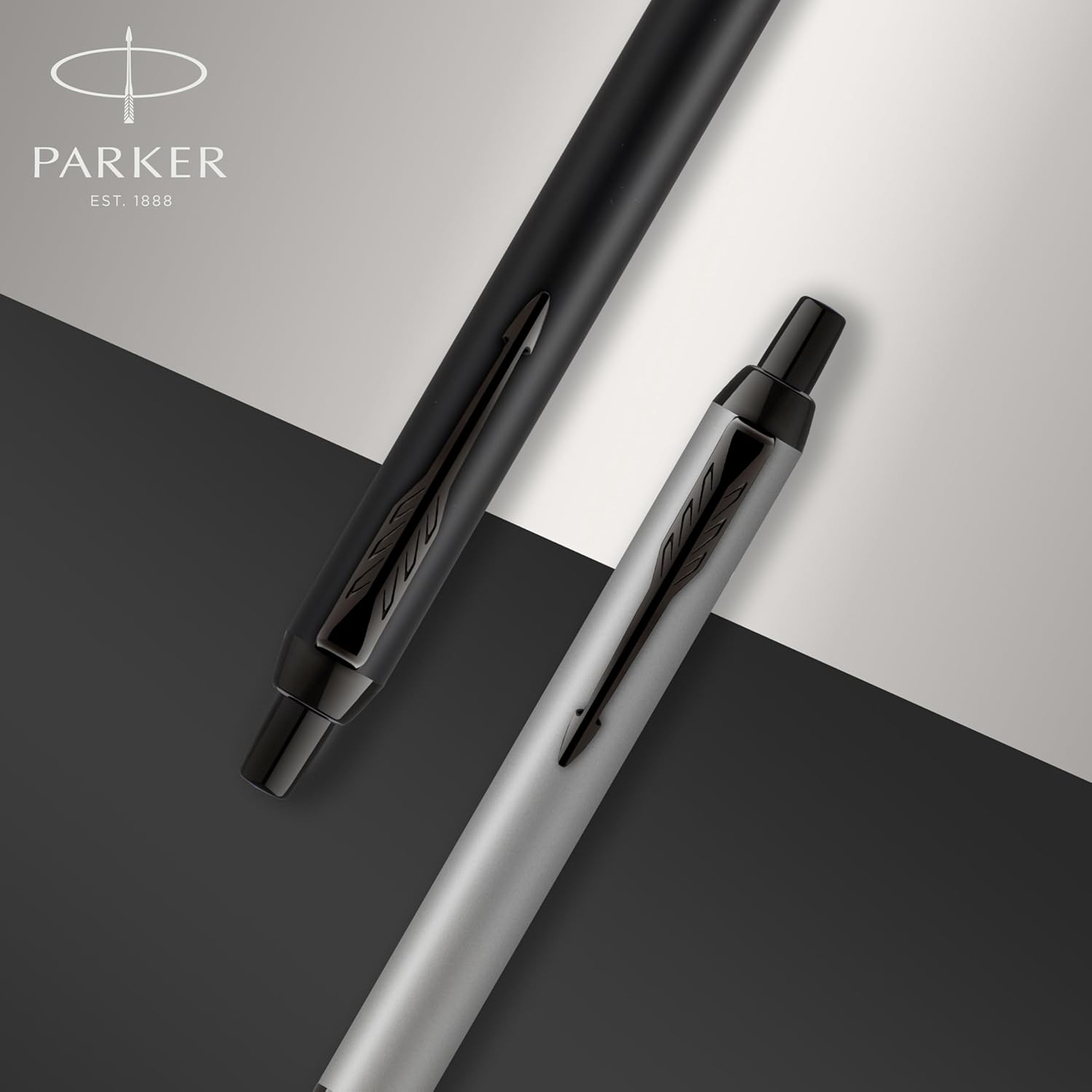 PARKER IM Ballpoint Pen, Black Lacquer Chrome Trim with Medium Point Blue Ink Refill (1931665) image number 6