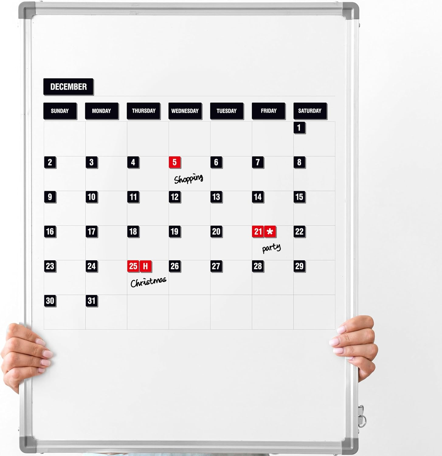57PCS Numbers & Months Magnets, Double-Sided Magnetic Days of Week, Month Dry Erase Calendar Date Magnets for Whiteboard Refrigerator image number 3