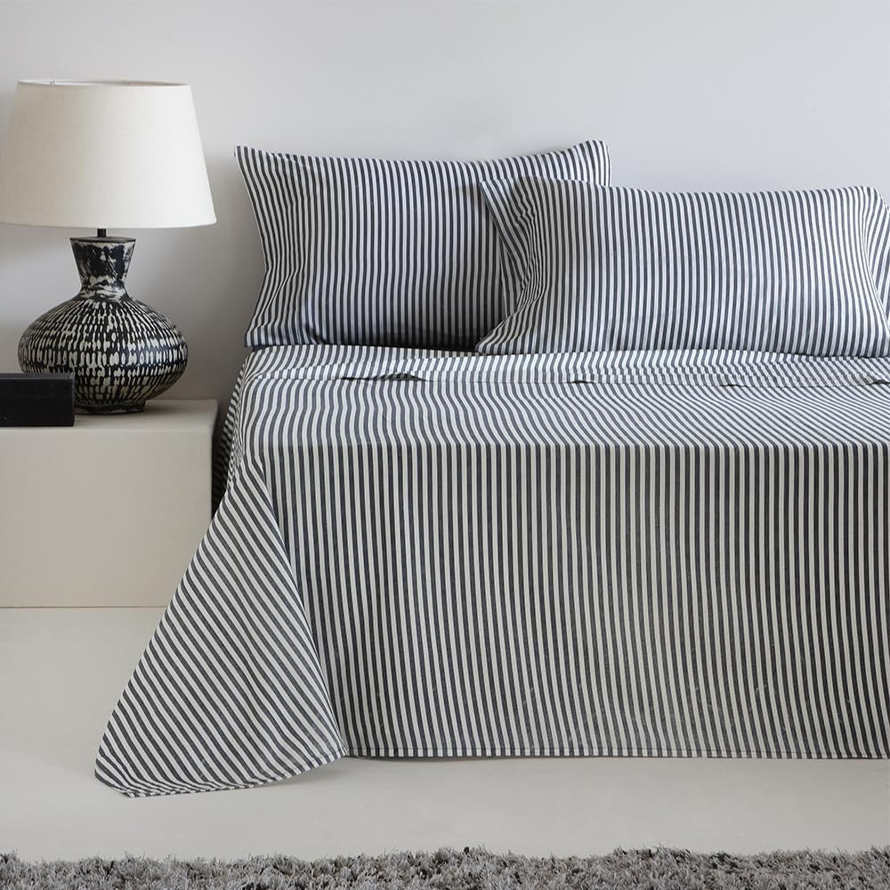 Altube Blue 100% Cotton 180 Thread Count Duvet Cover Set, Blue, Bed 150 X 190/200 Cm, 100% Cotton image number 4