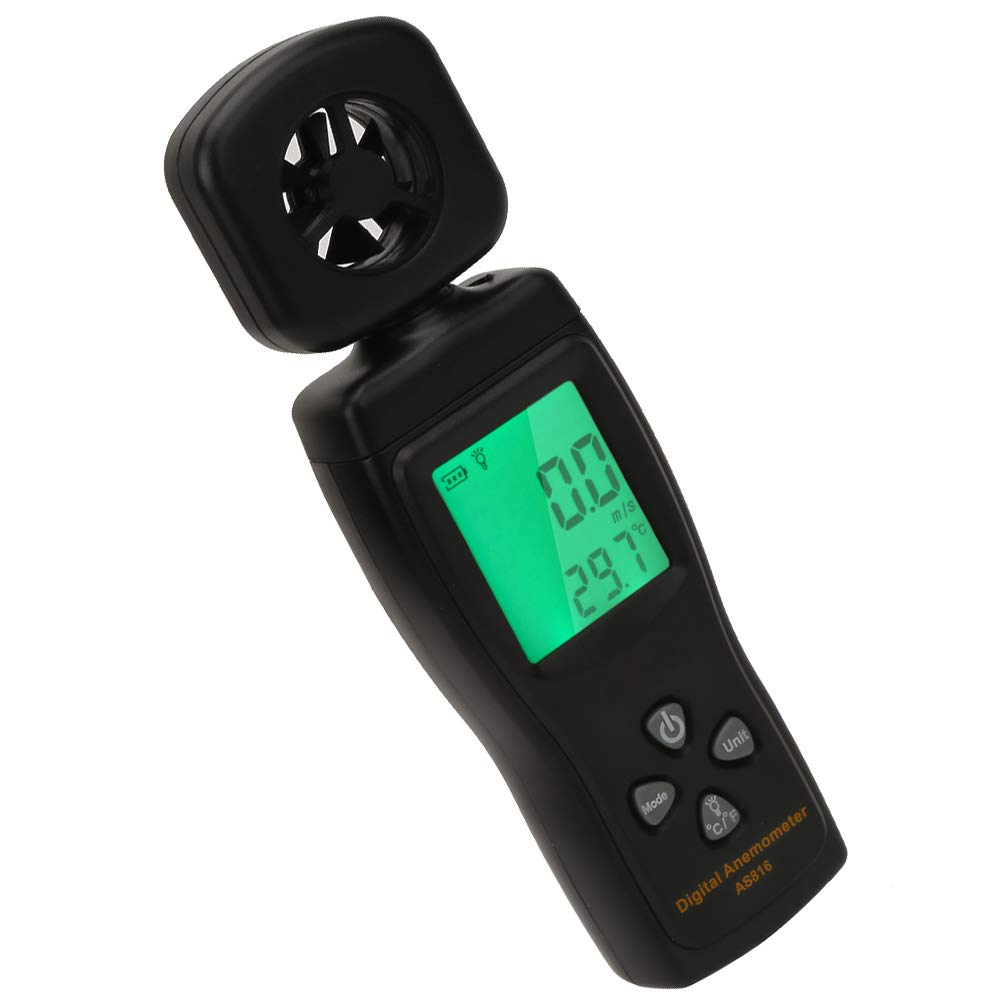 2 in 1 Wind Speed & Temperature Measurement Digital Anemometer AS816 Speed Air Tester Handheld LCD Weather Instruments for Sailing Surfing Fishing, Portable Gauges, image number 2