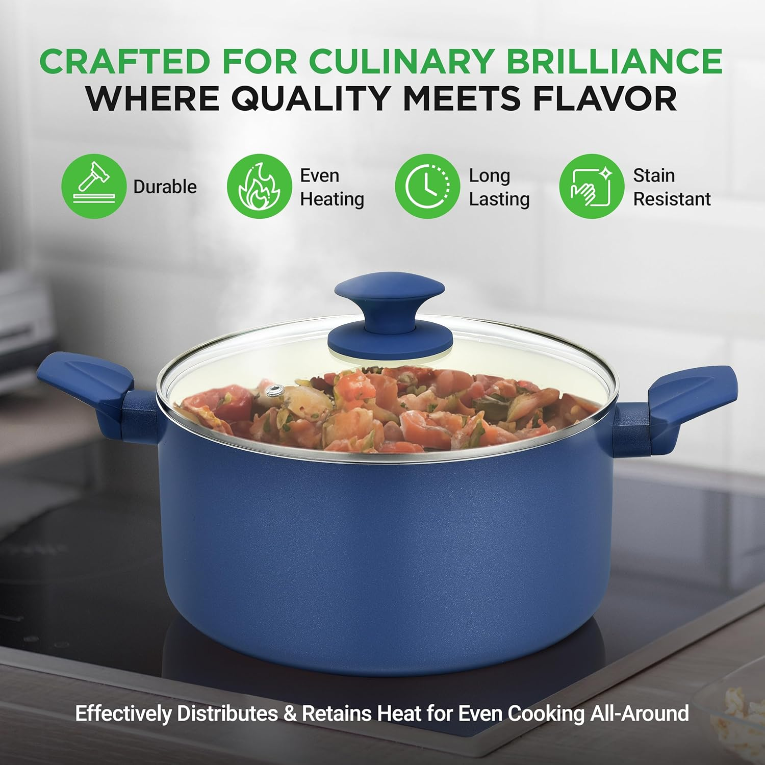 Nutrichef 54-Piece Marble Non-Stick Cookware and Bakeware Set - Professional Home Kitchen Collection with Multi-Sized Pots, Pans, and Heat-Resistant Tools image number 1