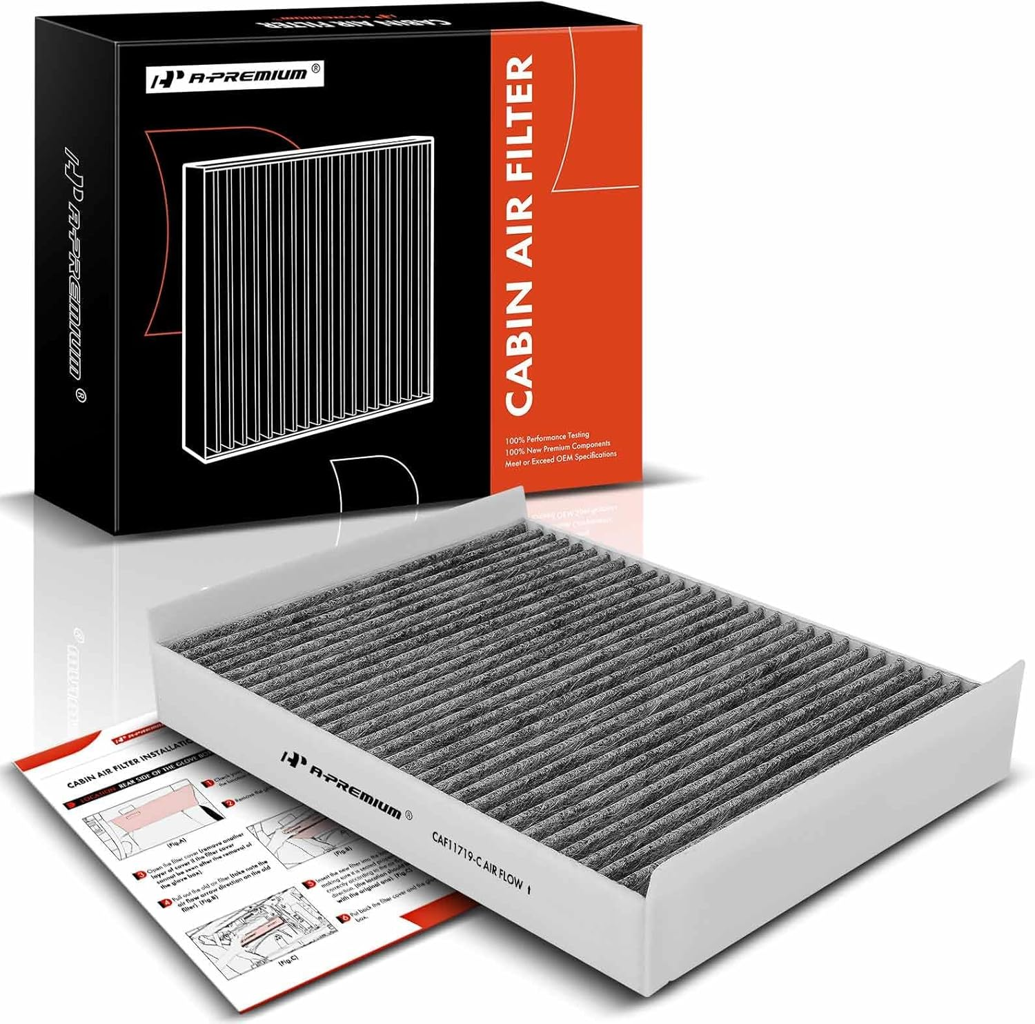 A-Premium Cabin Air Filter with Activated Carbon Compatible with Mercedes-Benz C300, C350E, C400, C43 AMG, C450 AMG, E300, E350, E53 AMG, GLE350, GL450, GLC300, GLS63 AMG, CLS53 AMG, G550, AMG GT 63 image number 6