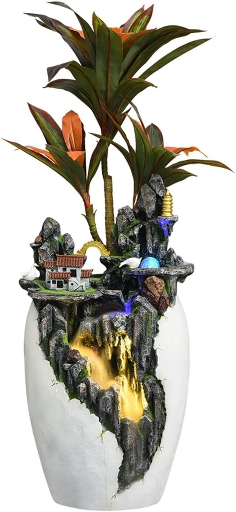 Outdoor Fountain Living Room Water Decoration, Evergreen Bonsai, Home Porch Courtyard Landscape, Circulation image number 1