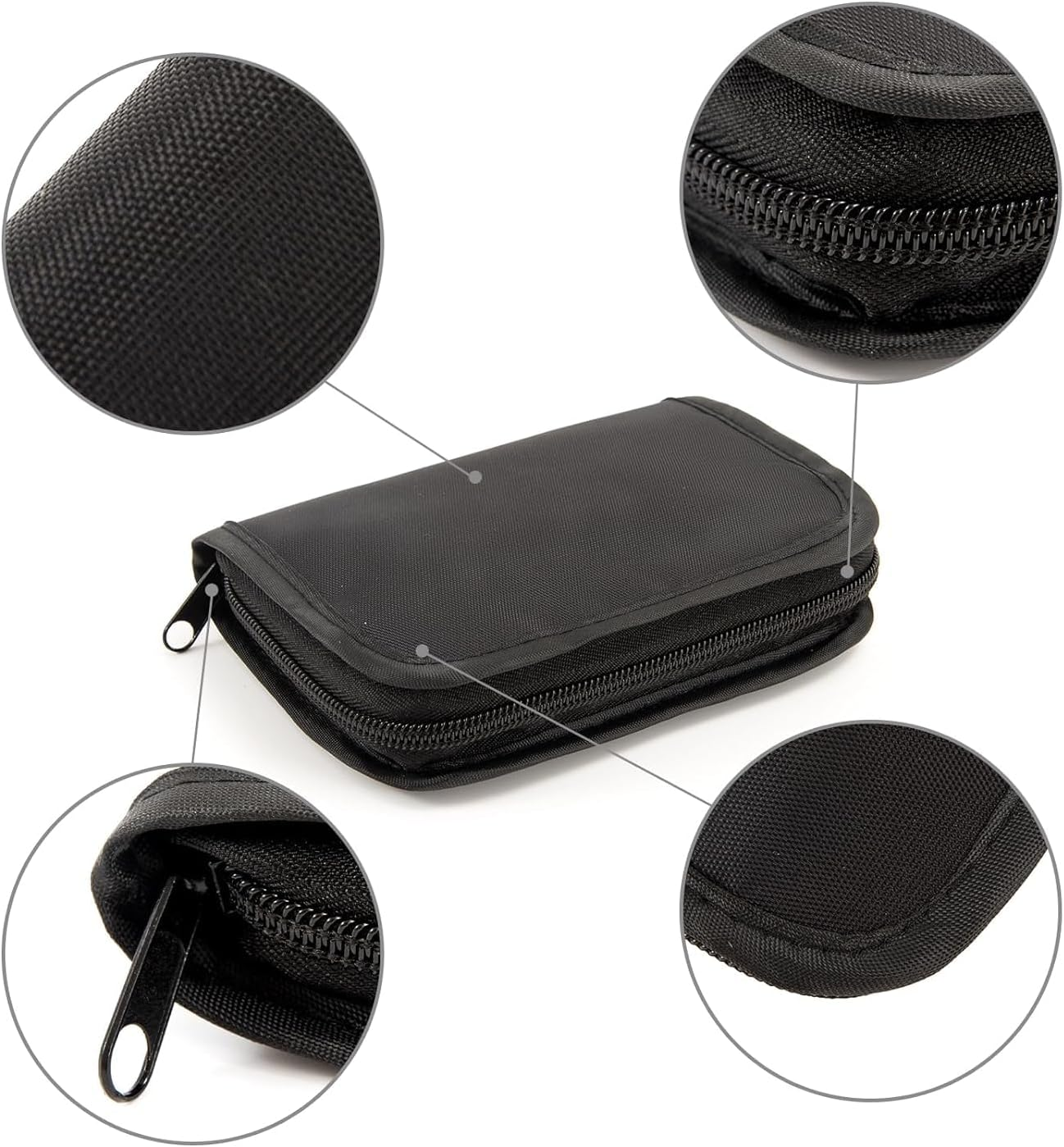 Diabetic Travel Organizer Case - Supplies Bag for Glucose Meter, Testing Strips, Lancets & Medical Kit | Portable Waterproof Compact Black | Blood Glucose Monitor Accessories (Only Case) image number 5