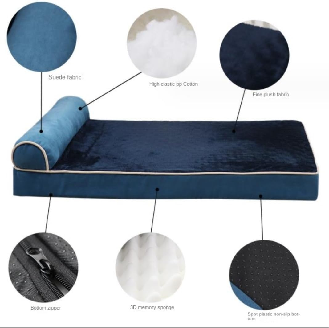 Dog Bed Cat House Pet House Pet Bed Orthopedic Dog Bed Thick Memory Foam Pet Beds with Pillow Durable Soft Flannel Fabric with Waterproof Liner Dog House Cat Bed Pet Nest ( Color : a , Size : 40*30*9C