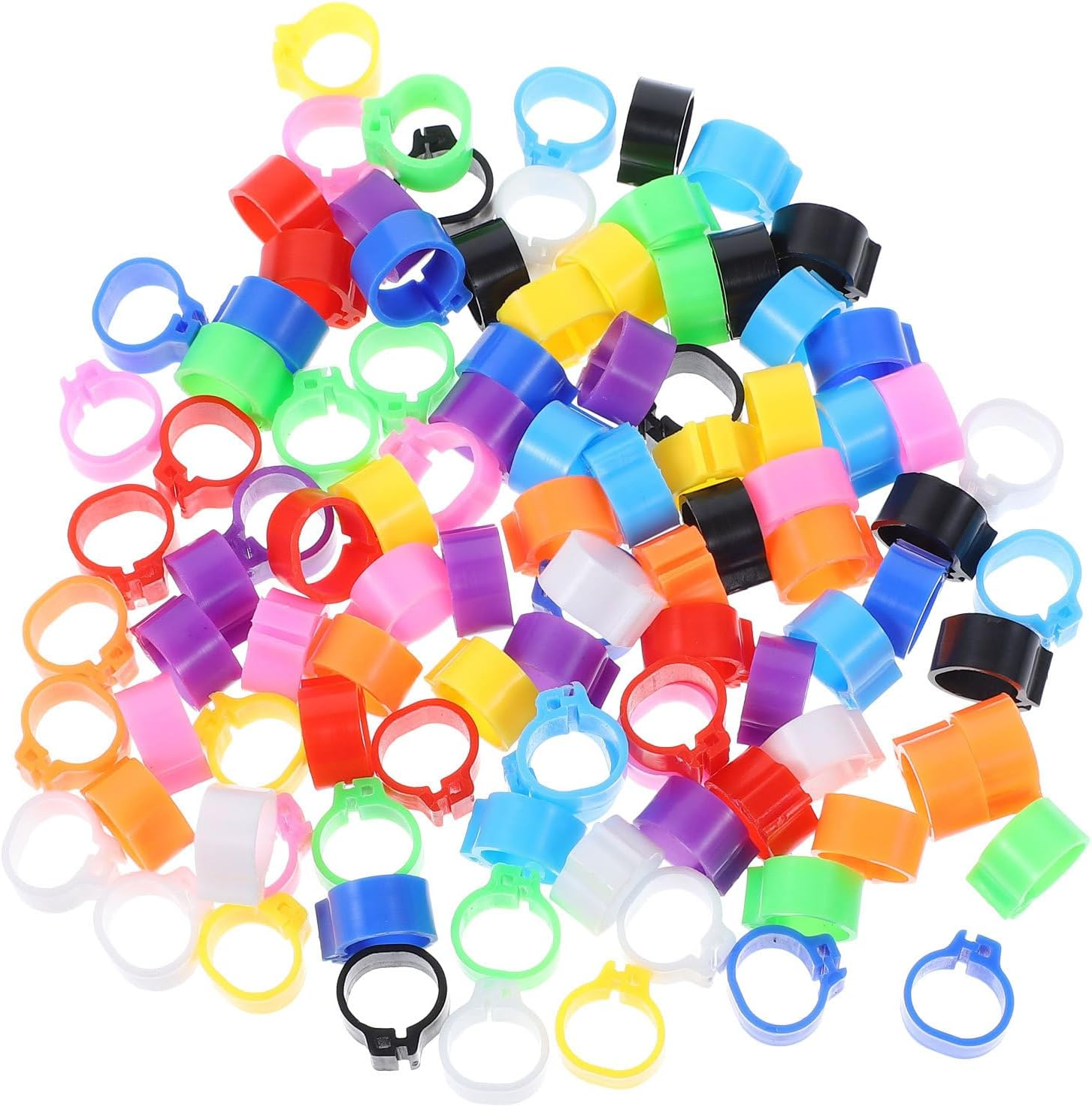 Kisangel Pigeon Foot Rings Bird Leg Bands 100Pcs Plastic Identification Rings for Pigeons Parakeets Cockatiels and Small Birds Bird Supplies