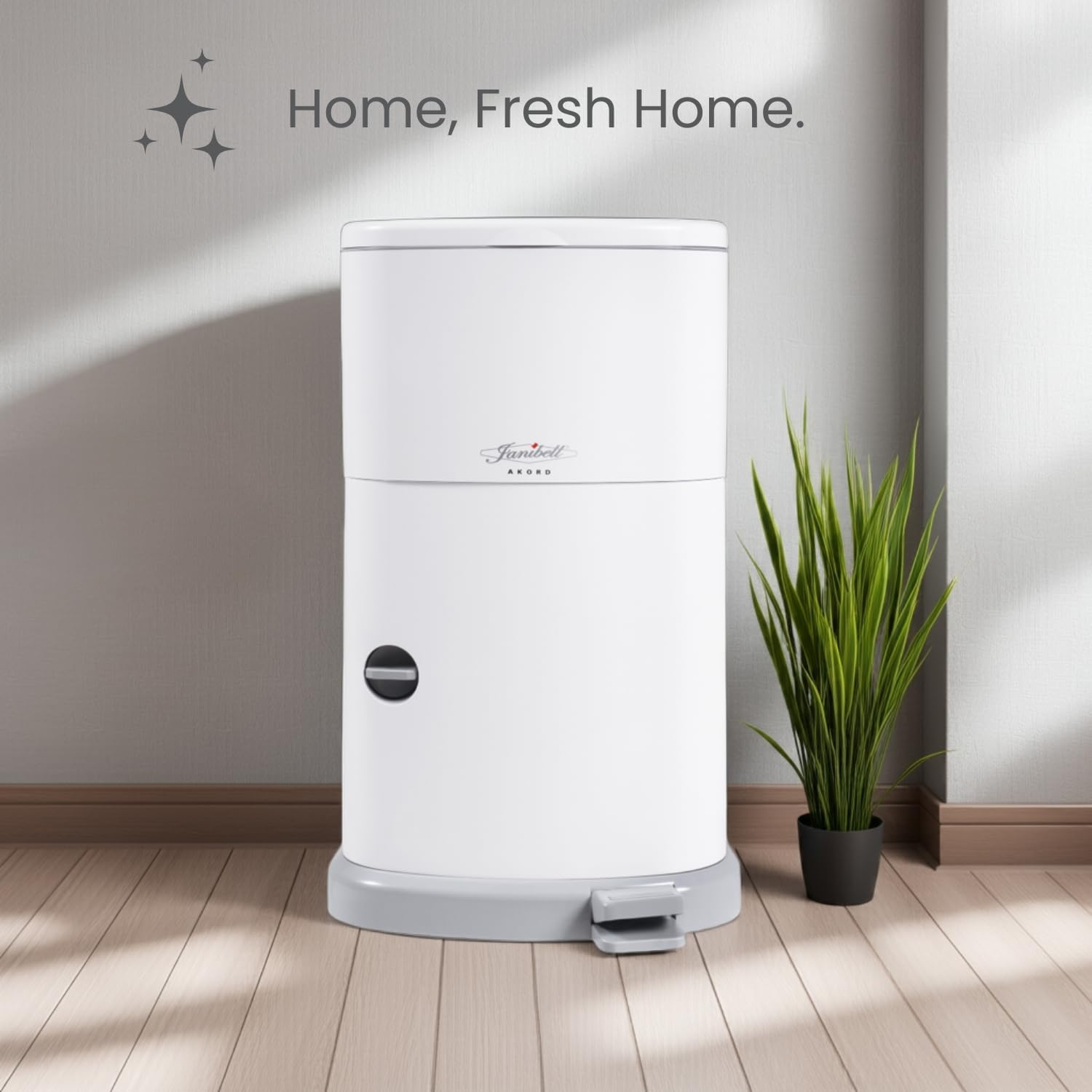 Janibell Akord Slim Adult Diaper Disposal System 7 Gallon Odor Locking Double-Sealed Adult Diaper Pail with Hands-Free Foot Pedal, Holds 22 Large Briefs, Continuous Liner, Durable ABS Resin image number 3