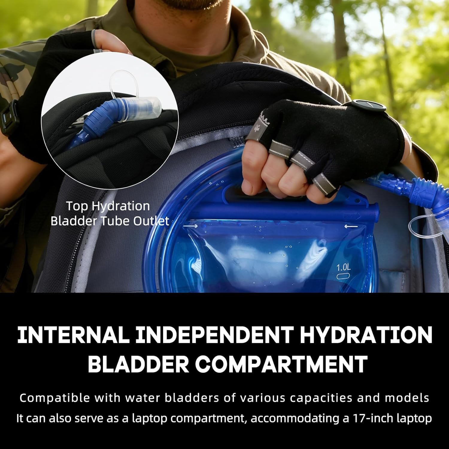 TIMEET Tactical Backpack Hiking Backpack: Laser-Cut Molle System 45L Military Backpack - Large Capacity Survival Tactical Gear - Water-Resistant Tactical Bag 3 Day Assault Pack