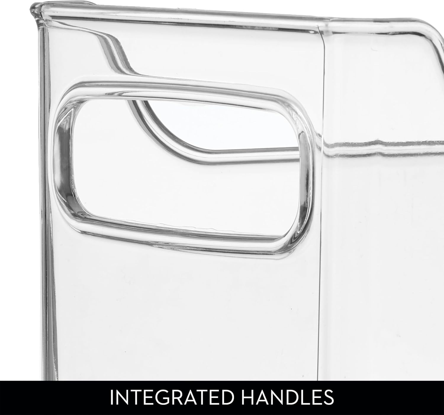 Interdesign Refrigerator and Freezer Storage Organizer Bins for Kitchen, 5" X 5" X 14.5", Set of 2, Clear