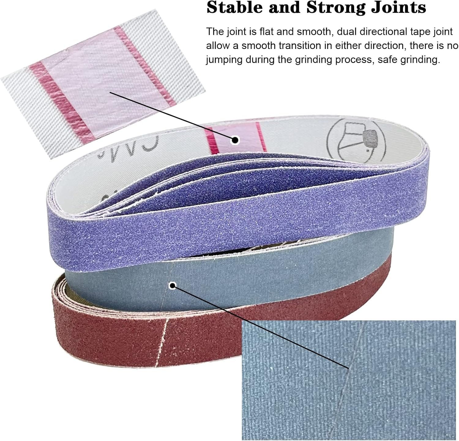 45 Pcs 3/4" X 12" Replacement Sanding Belt Kit for Work Sharp Knife & Tool Sharpener Ken Onion Edition (WSKTS-KO), 80/120/240/400/600/800/1000/2500/5000 Grits image number 4