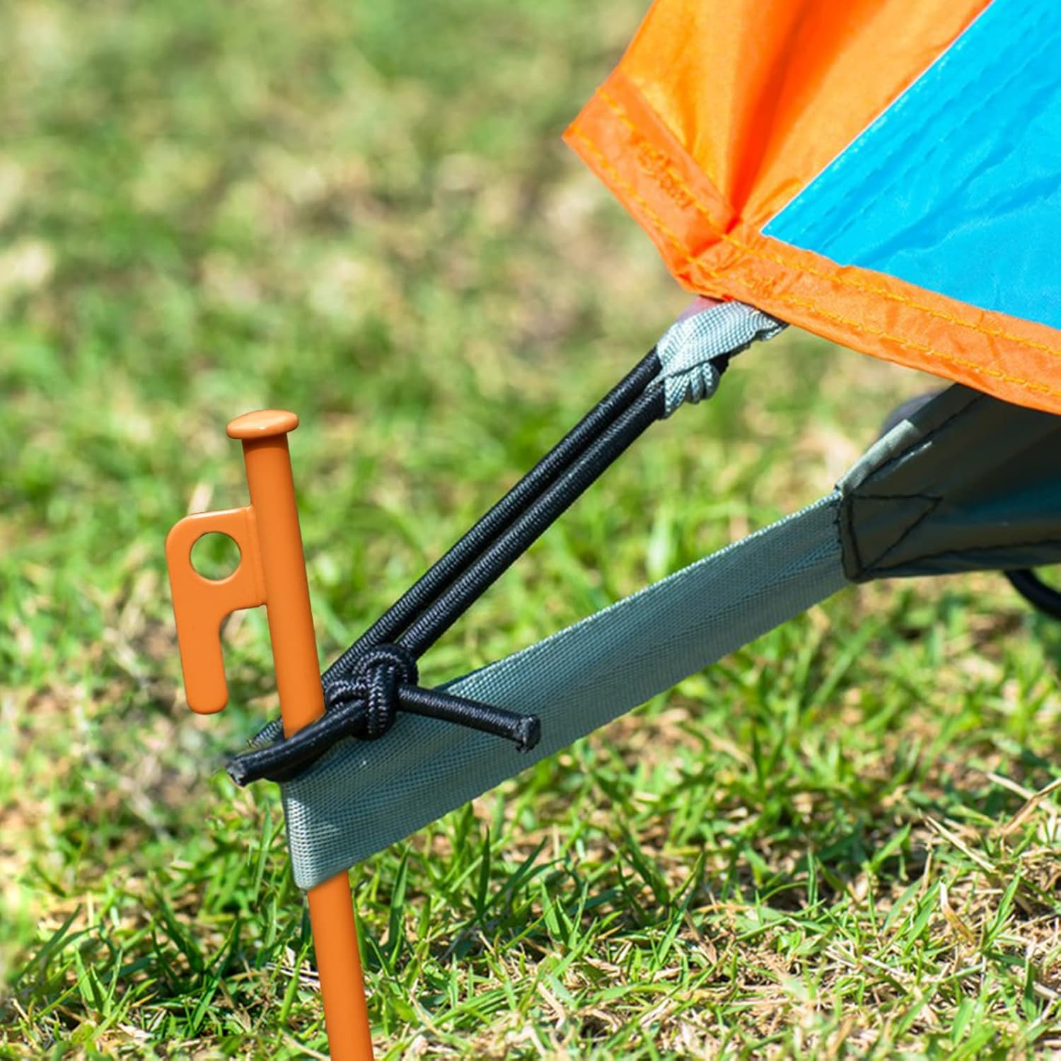 8 Pack Tent Stakes Heavy Duty 12 Inch Steel Tent Pegs for Camping Unbreakable and Inflexible-Orange image number 6