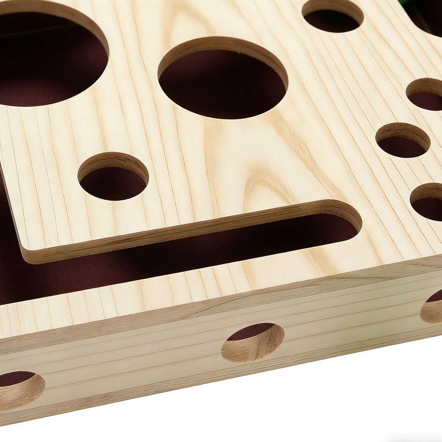 Cat Claw File Box - Interactive Wood Scratching Toy - Cat Scratching Puzzle with Bell Ball - for Indoor Kitten, Pet Grooming, Sofa, image number 1