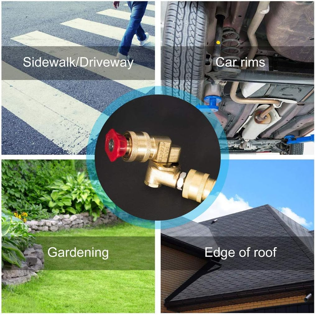 Pressure Washer Accessories Kit, 5 Power Washer Spray Nozzle Tips, Quick Connecting Pivoting Coupler, 1/4" 4500 PSI 6-Pack image number 2