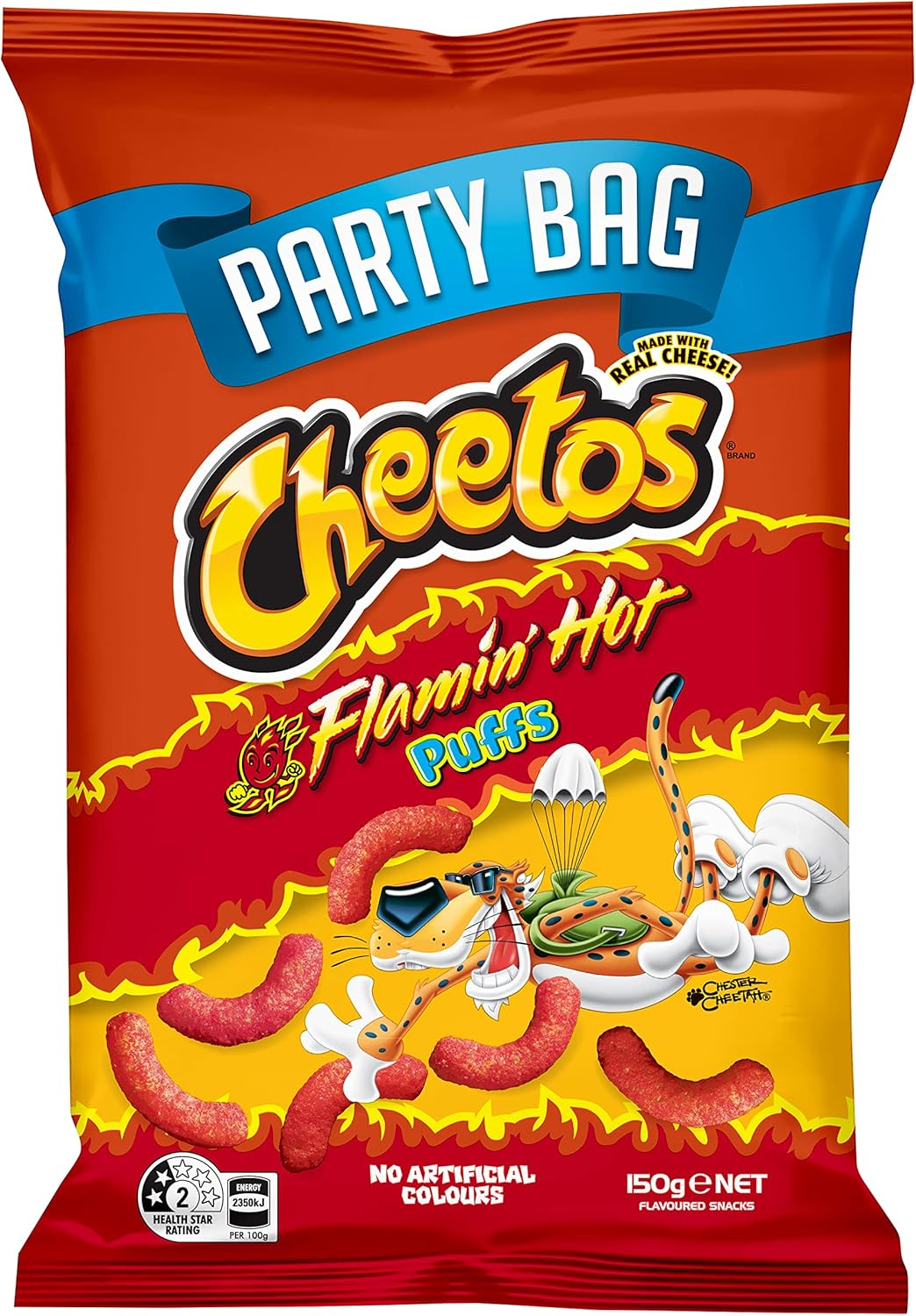 Cheetos Puff Cheese Snacks Share Pack Party Bag Flaming Hot 150G