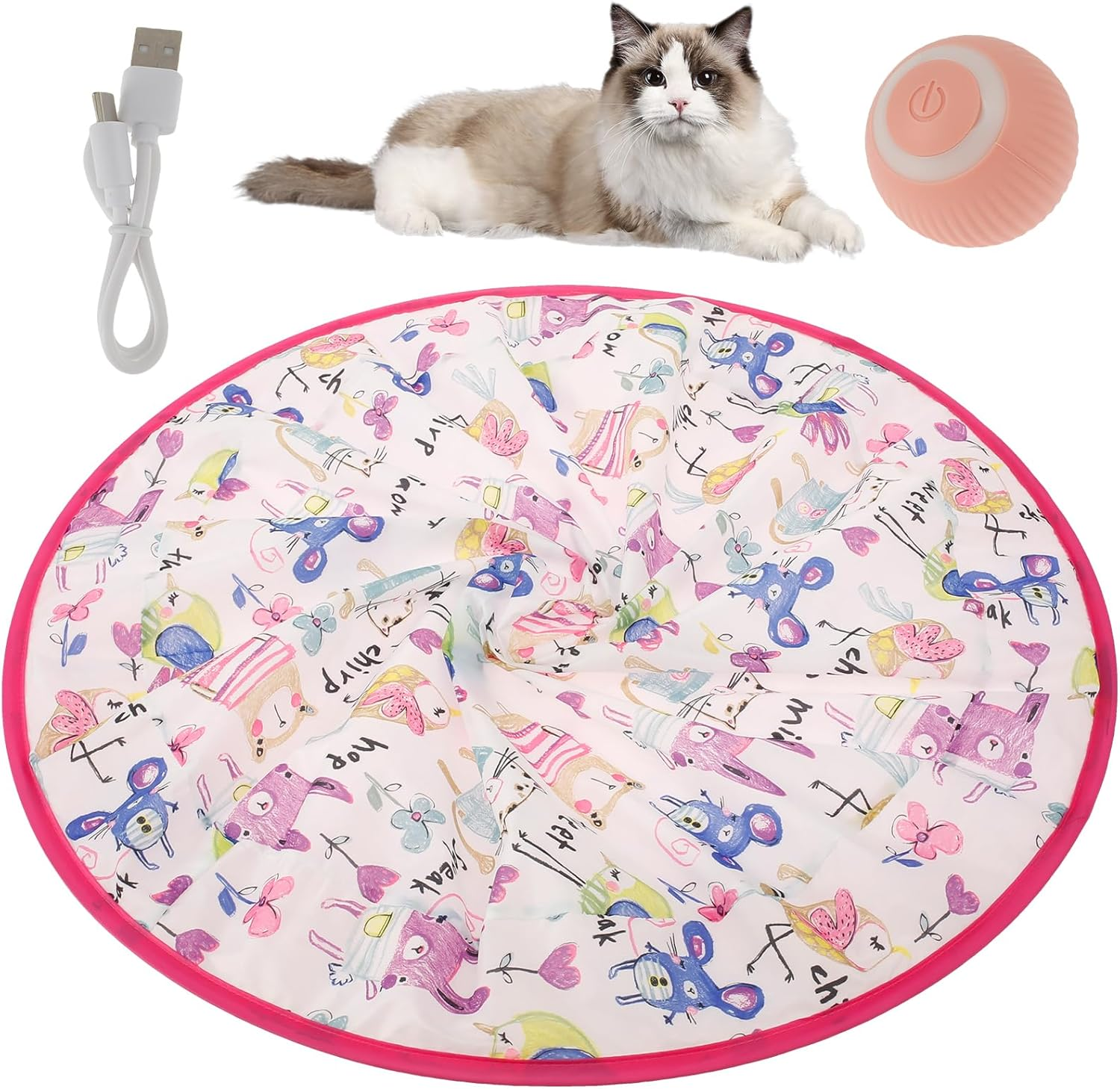 Simulated Cat Hunting Toy with Cat Ball Fun Interactive Cat Toy Rechargeable Hunting Cat Ball Toy Indoor Simulation Hunting Toys for Cats Boredom and Activating Natural Hunting Instincts Pouywh image number 6