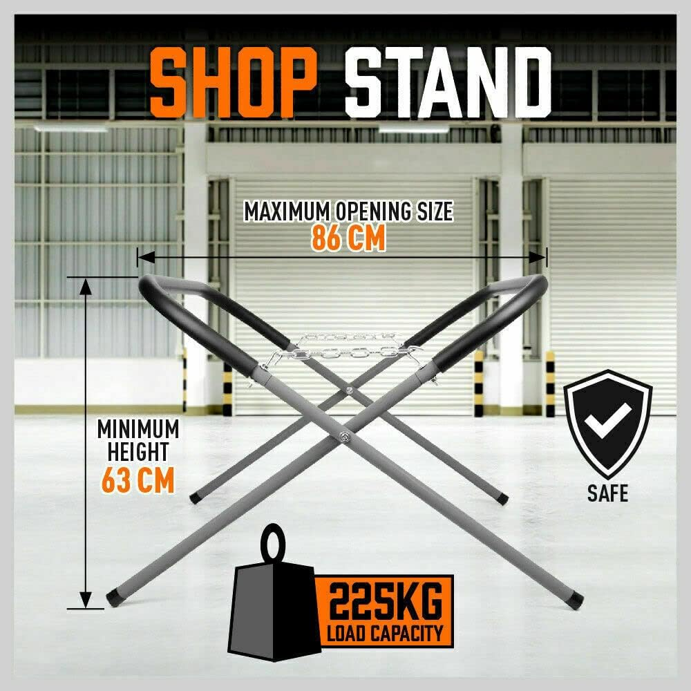HORUSDY Automotive Panel Stand, Folding Fender Stand, 225Kg Capacity, Adjustable Hight 43-86Cm, Powder-Coated Tubular Steel, Rubber Feet, for Garages, Repair Shops, and DIY