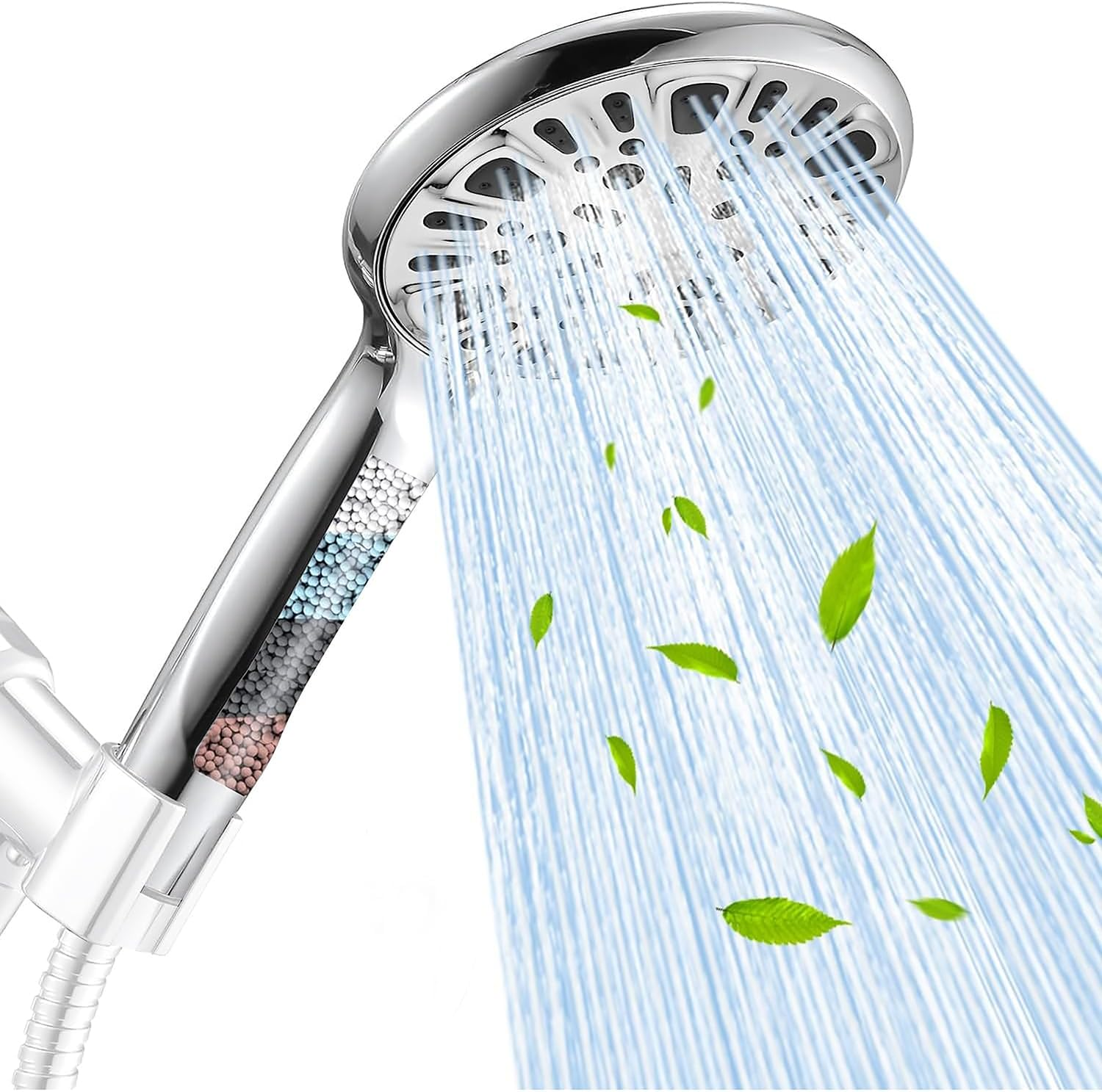 Kovizen Filtered Shower Head, 9 Functions Spray Settings Handheld Showerhead,High Pressure Shower Head with Filter for Hard Water-Remove Chlorine image number 6