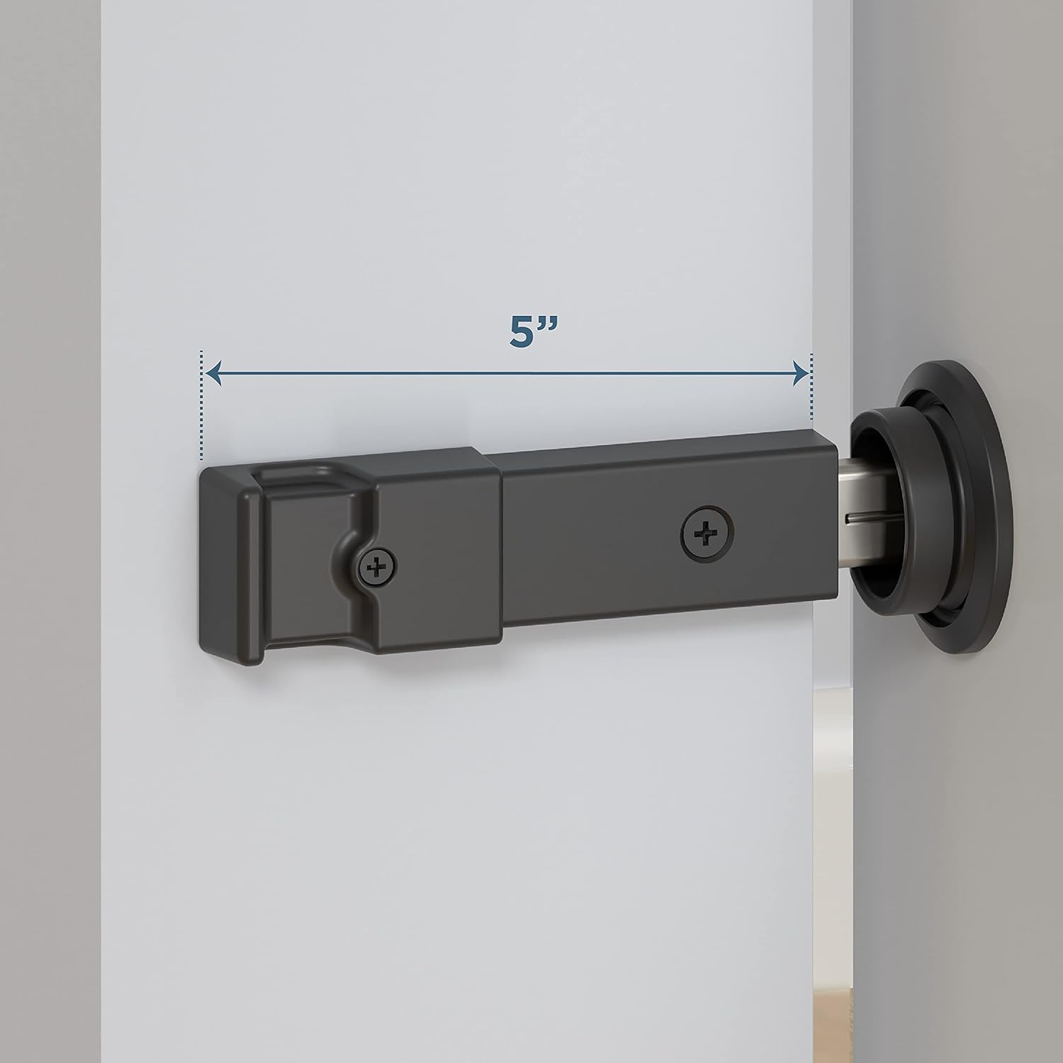 National Hardware N700-150 Barn Door Lock, 5" X 1-1/4" X 3/4", Matte Black image number 6