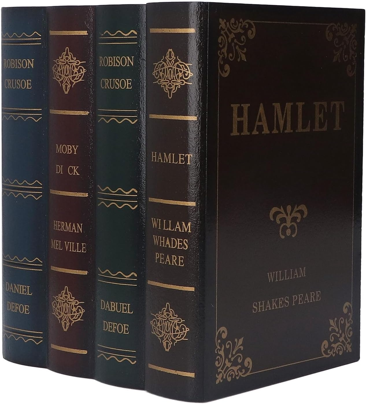 Vintage Style Book-Shaped Storage Box, Gold Shade, Decorative Home Accent image number 6