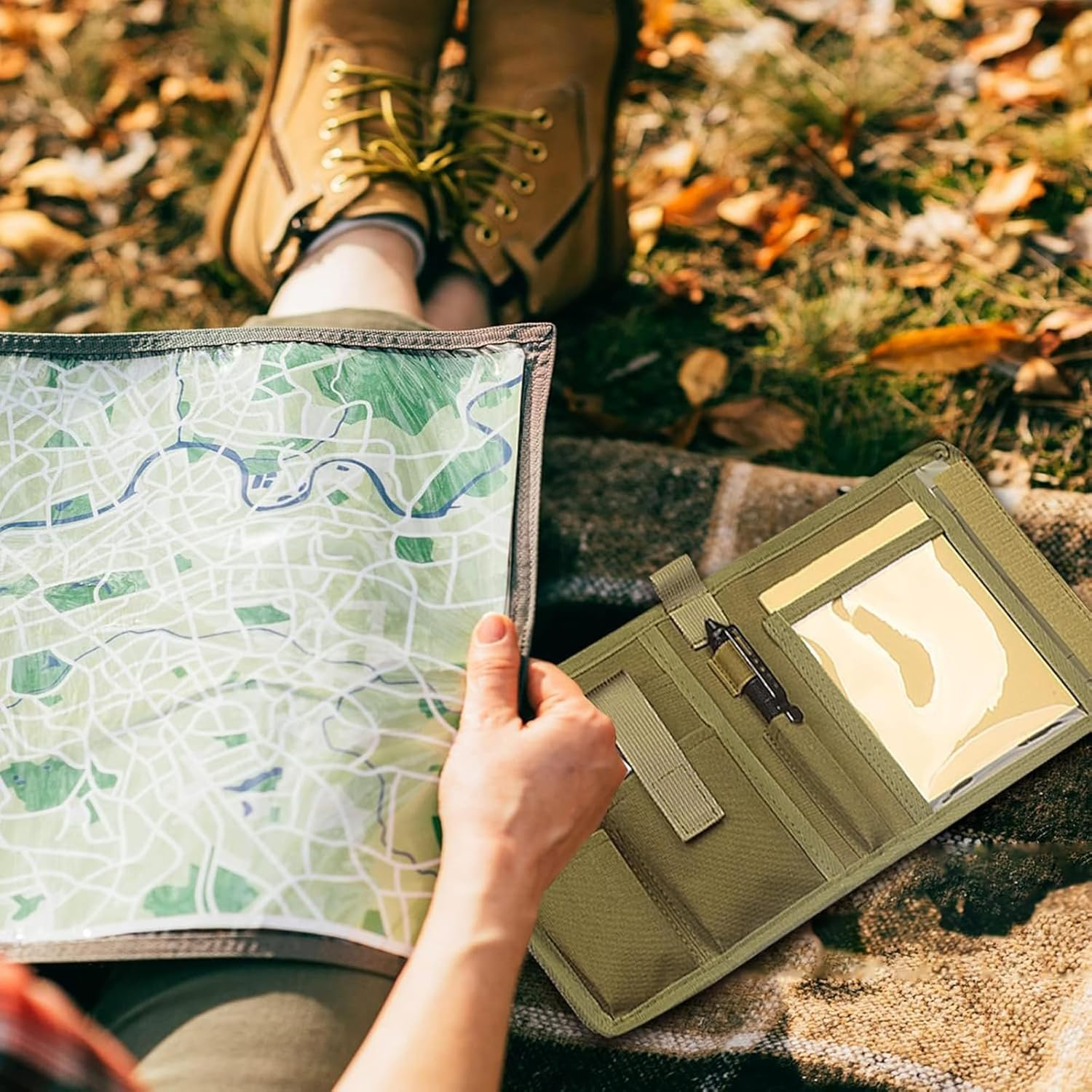 Map Case,Tactical Notebook,Waterproof Map Case for Hiking, Tactical, Outdoor Activities, CP, Tactical Outdoor Activities (Map Case) image number 3