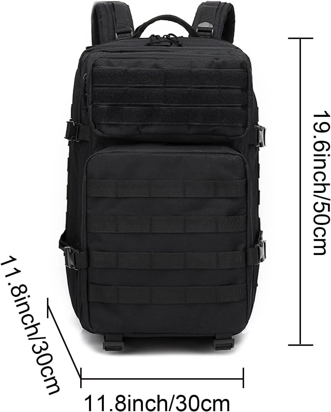 50L Backpack for Men Women Camping Rucksack 3 Day Large Trekking Backpack with Molle System for Hiking Travel Daily Work Outdoors Sports Daypack (Black)