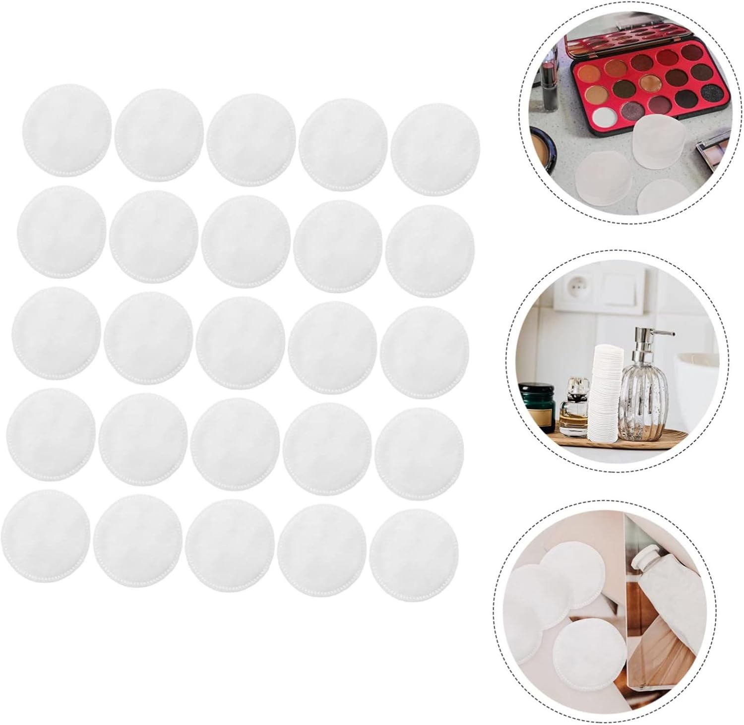200Pcs Reusable Makeup Remover Pads Soft round Cleansing Cushions for Sensitive Skin for Eye Makeup More White Cotton Pads Opp Bag image number 1