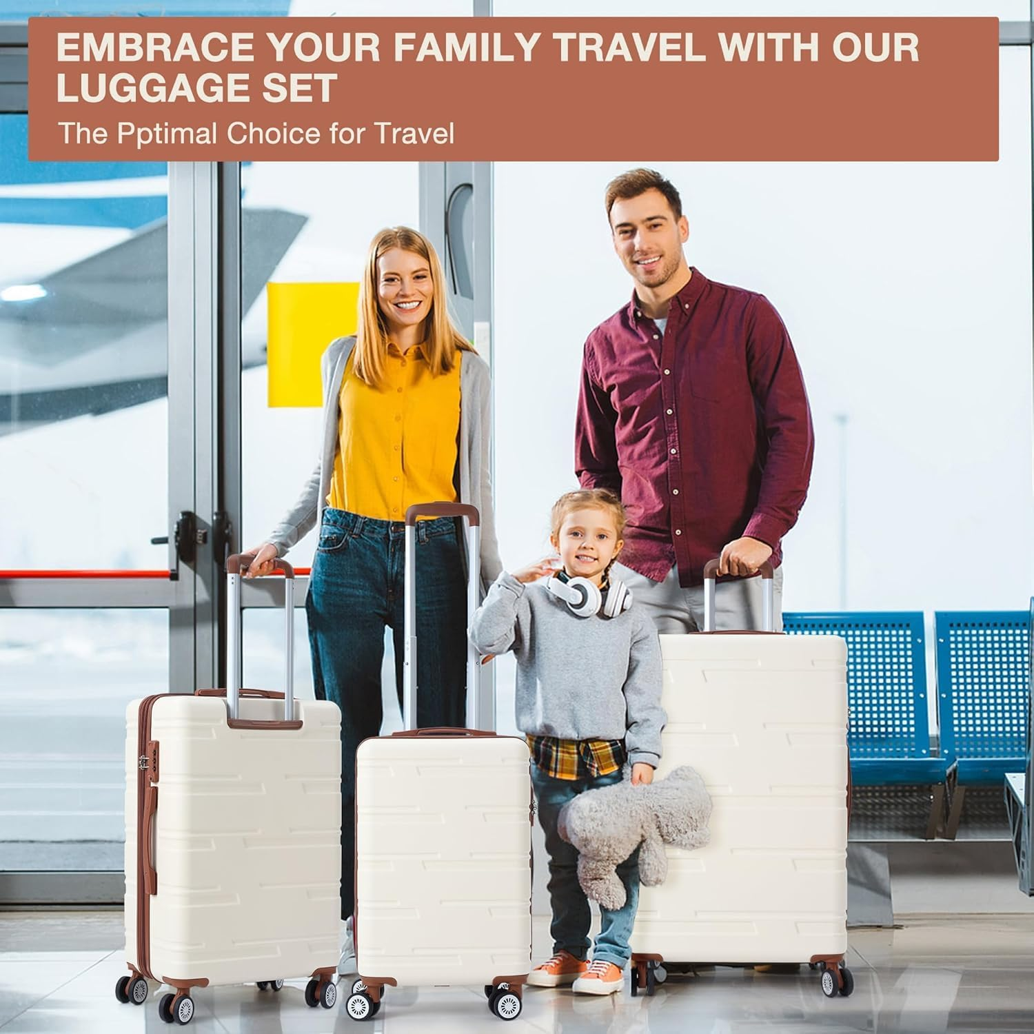 Boundliving 20''/24''/28'' 3 Piece Hardshell Luggage Set Expandable, Suitcase Set 3Pcs with TSA Locks, Lightweight Hardside Suitcase Set with Double Spinner Wheels, White image number 5