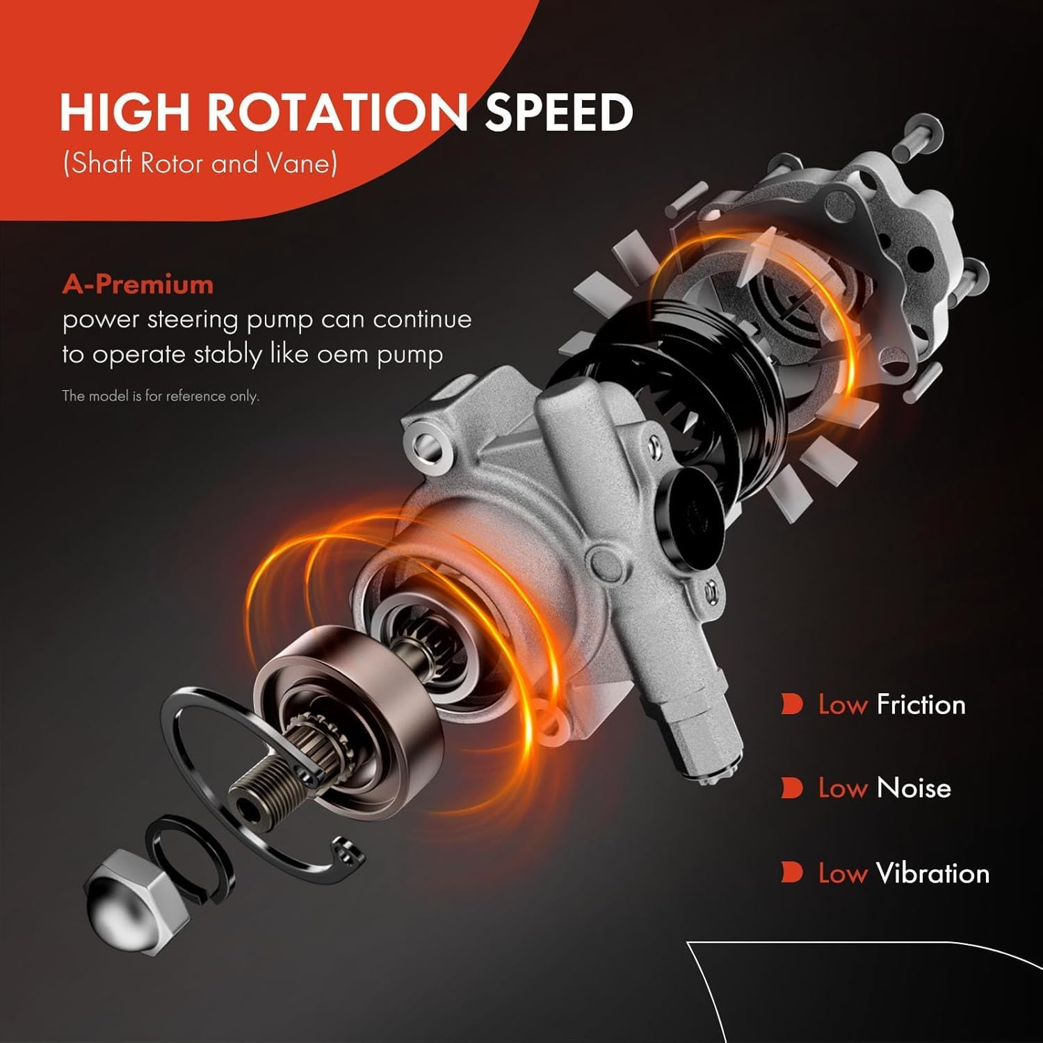 A-Premium Power Steering Pump Compatible with Jeep Grand Cherokee 2005-2010, Commander 2006-2007, 3.7L 4.7L 6.1L, Replace # 9900550, 5181148AA image number 1