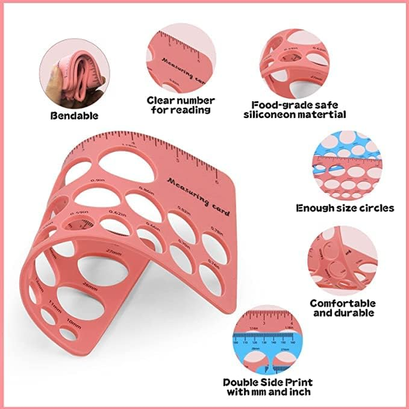 4 Pcs Nipple Rulers, Nipple Ruler for Flange Sizing Measurement Tool, Soft Silicone Flange Size Measure for Nipples Breast Flange Measuring Tool New Mothers Musthaves (Pink+ Blue) image number 5