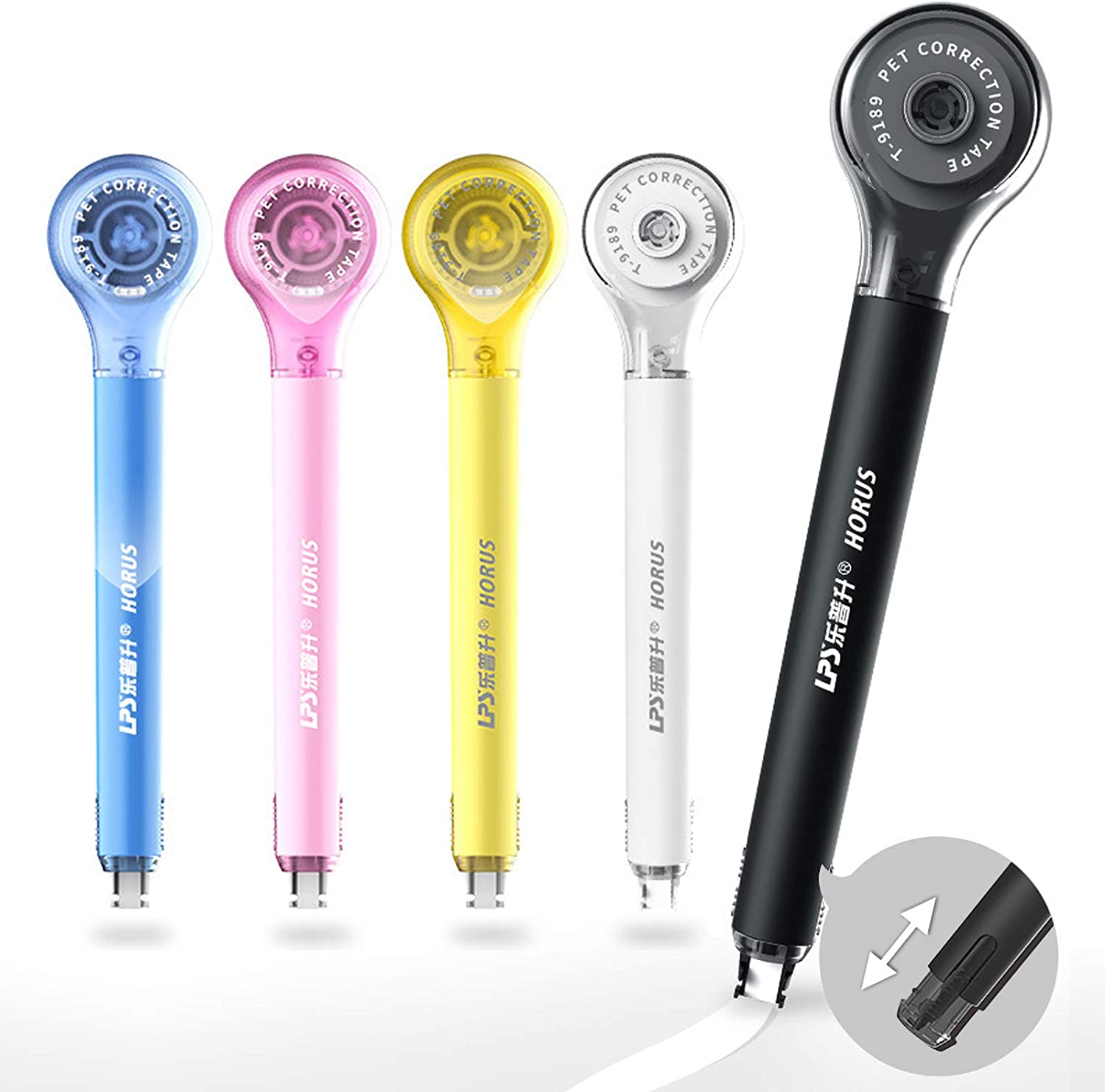 5Pcs Correction Tape Pen, White, 1/5" X 236", Push-Pull Protectiv image number 1